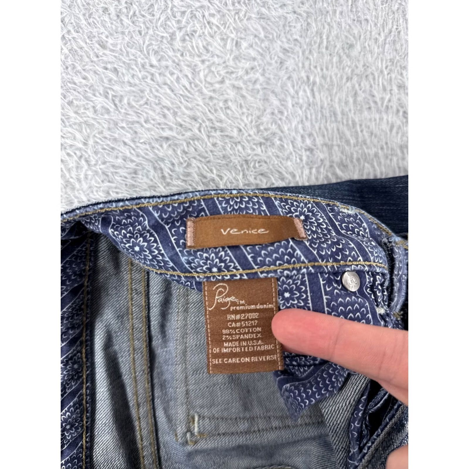 Paige Paige Jeans Womens 27 Blue Denim Bootcut Distressed Stretch 5-Pocket American Classic Designer Jeans Size 27 Womens Medium Wash Vintage: No Size 27" / US 4 / IT 40 - 7 Thumbnail