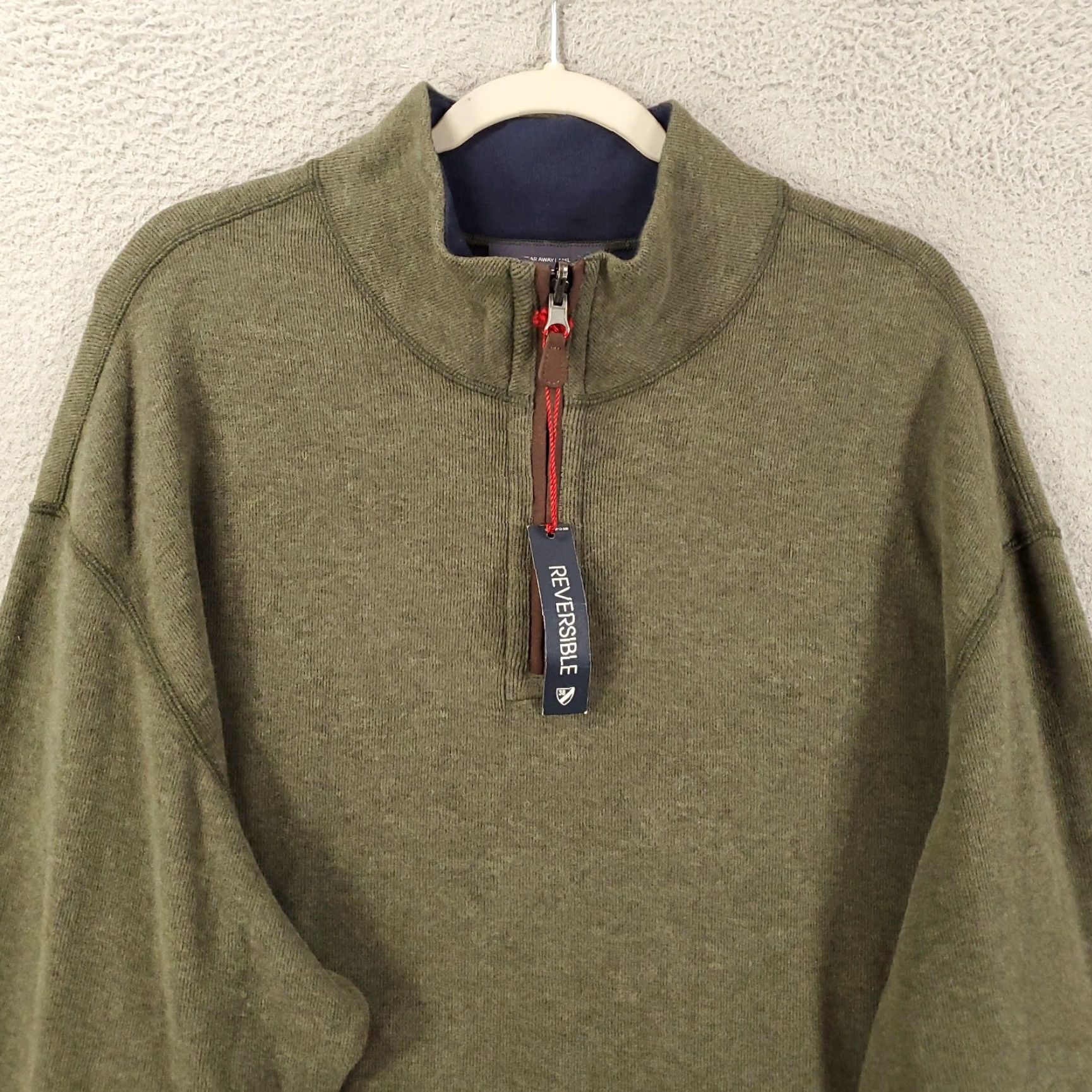Cremieux VINTAGE New Mens Sweater Big 2X Green Blue Reversible Elbow Pad 1/4 Zip 2XB Pullover NWT Size US XXL / EU 58 / 5 - 4 Thumbnail