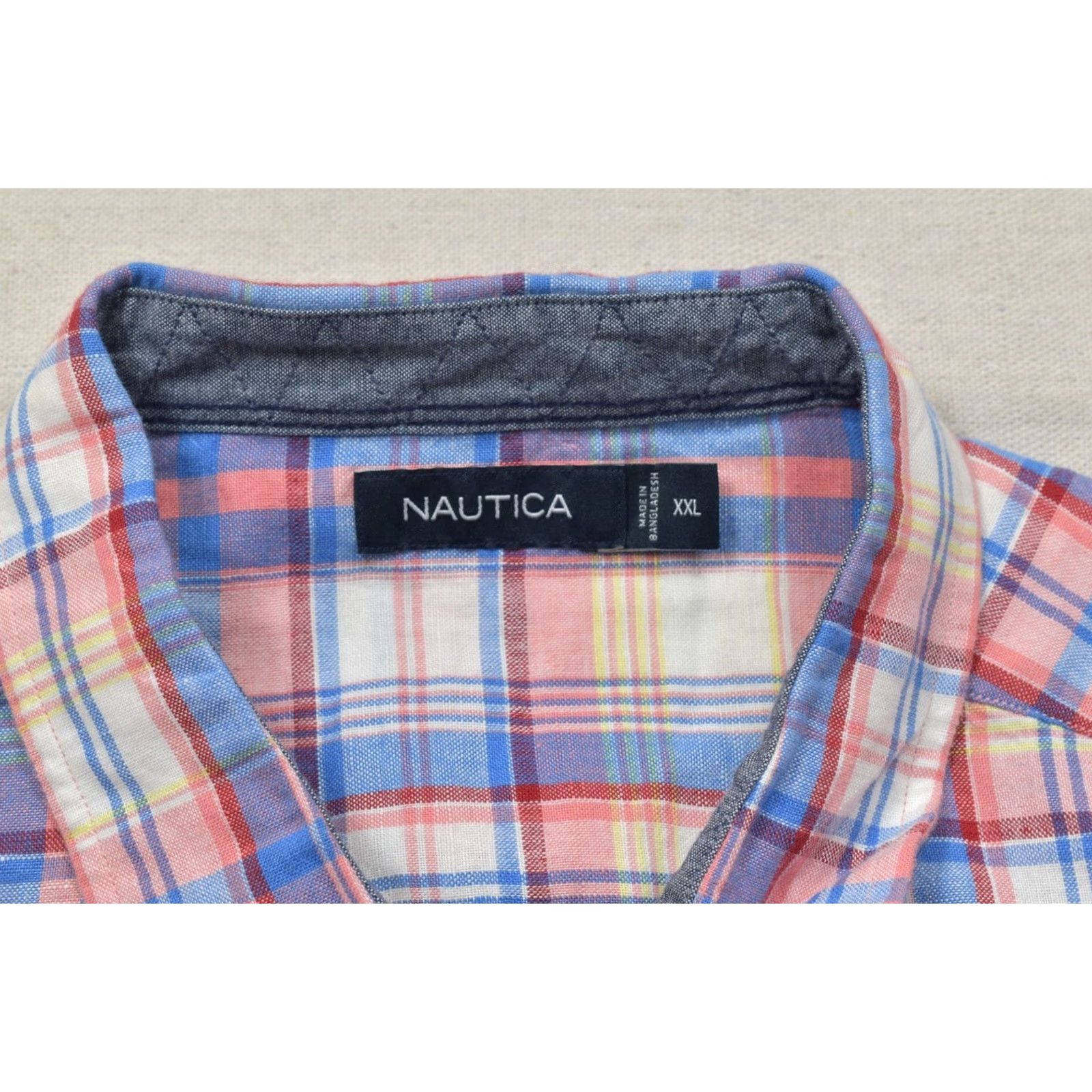 Nautica Nautica Button-Up Shirt Plaid Multicolor Short Sleeve Linen-Cotton 2XL Men NWT Size US XXL / EU 58 / 5 - 4 Thumbnail