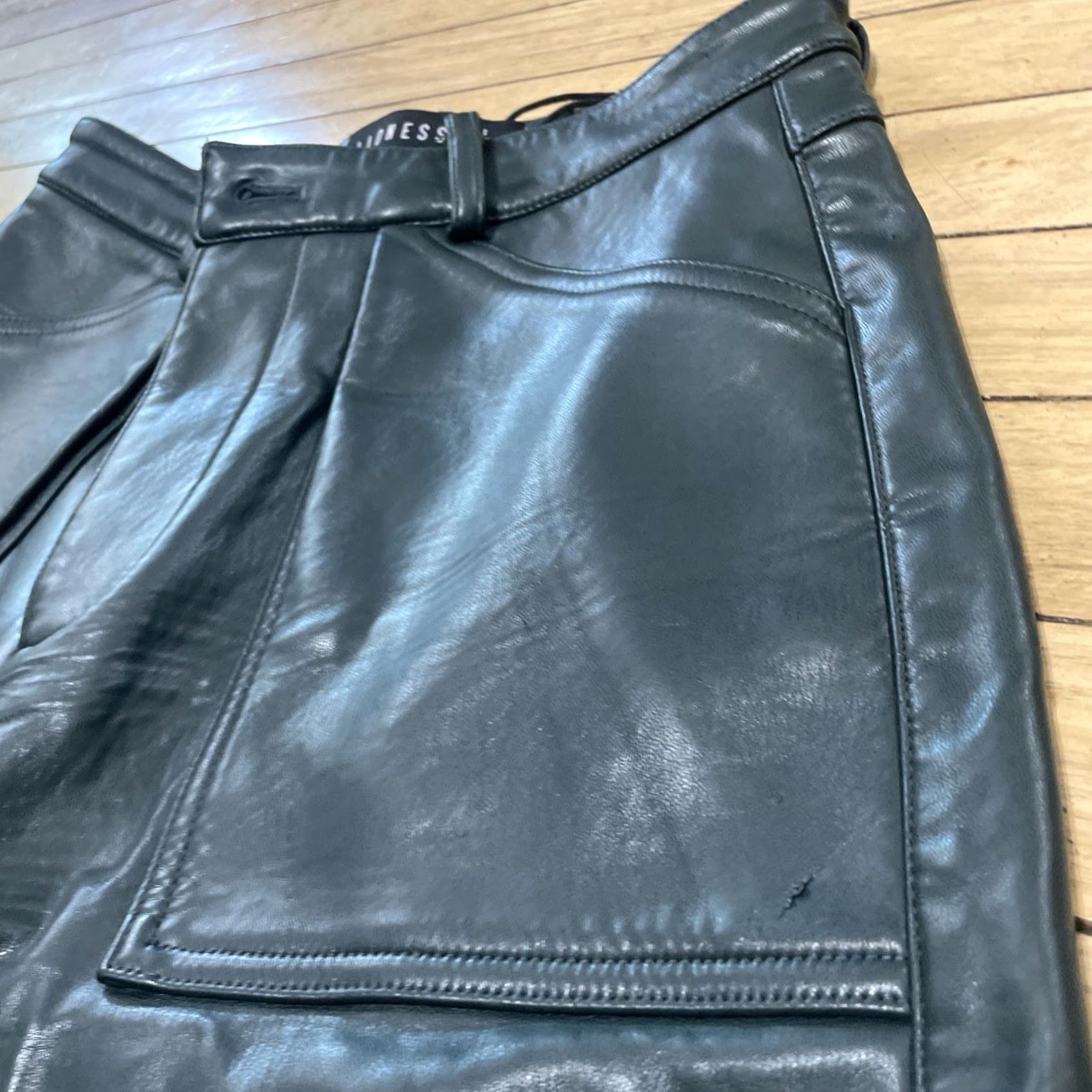 Lioness Lioness Cargo Pants Women S Army Green Faux Leather Carpenter Pocket Barrel Leg Leather Pants Streetwear Size 28" / US 6 / IT 42 - 5 Thumbnail