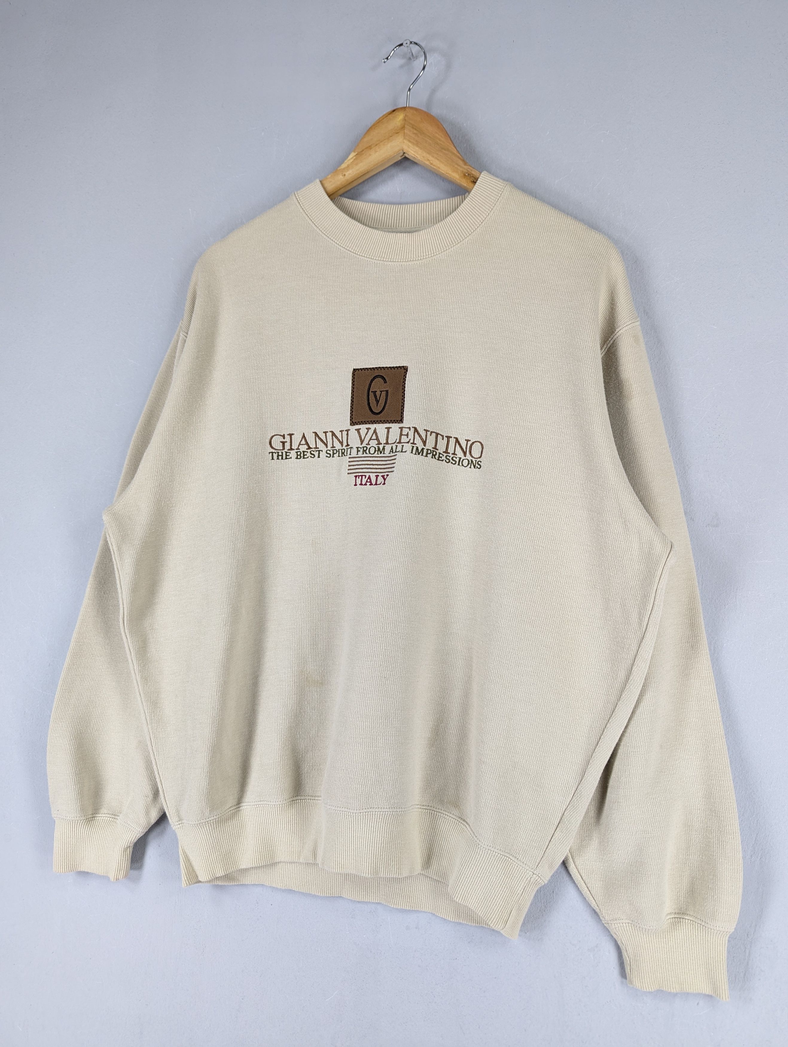 Designer × Japanese Brand × Vintage Vintage Gianni Valentino Embroidery Spellout Sweatshirt Size US L / EU 52-54 / 3 - 2 Thumbnail