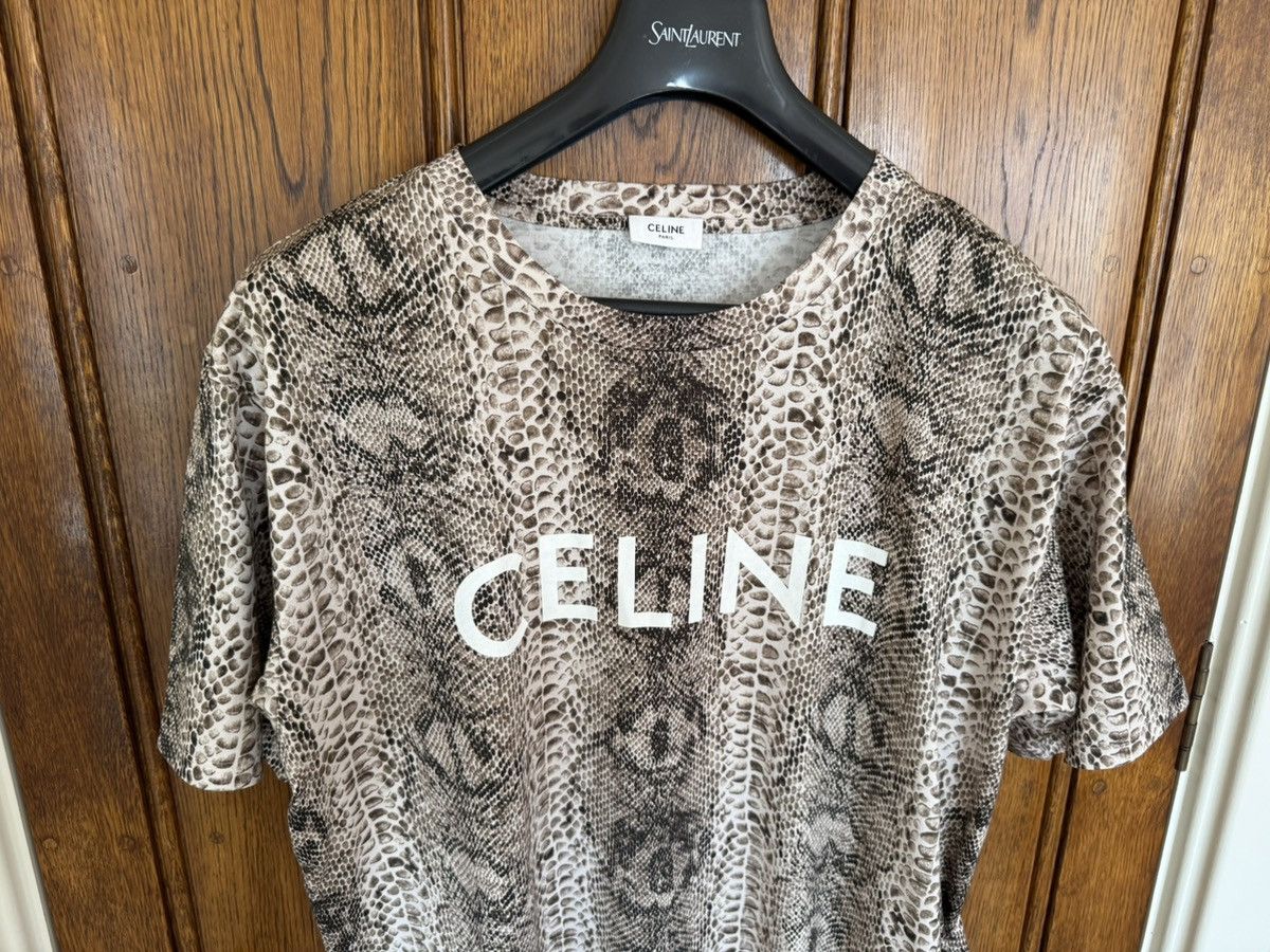 Celine Rare Celine snakeskin logo T shirt Hedi Slimane grail L BNWT Size US L / EU 52-54 / 3 - 9 Thumbnail