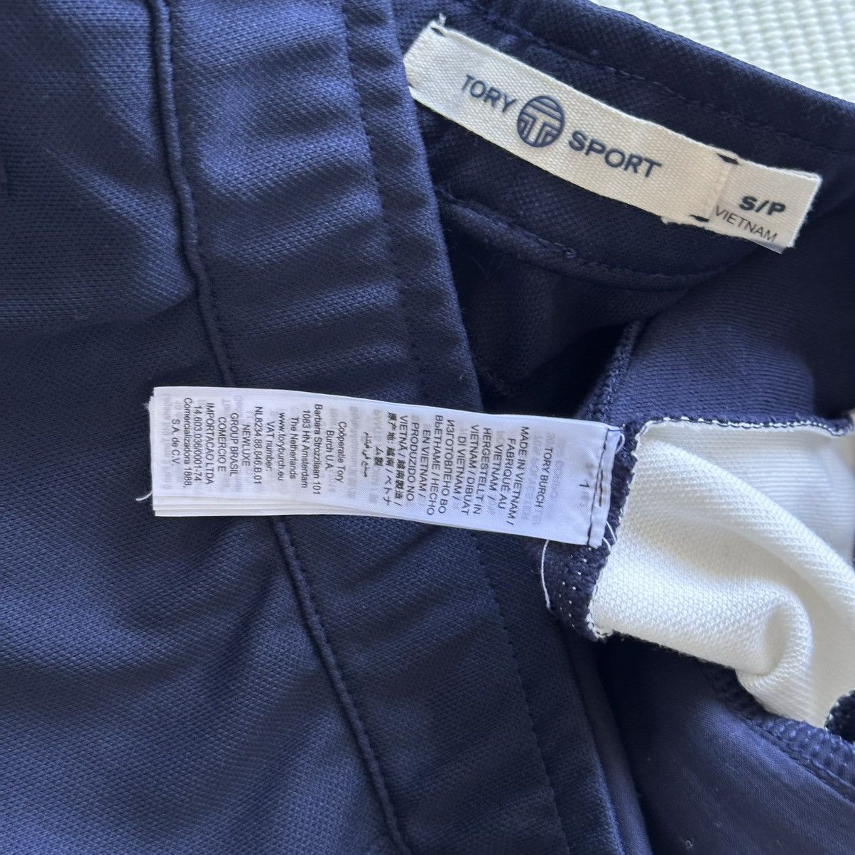 Tory Burch Tory Sport Navy / White Colorblock Track Pants Size 29" - 8 Thumbnail