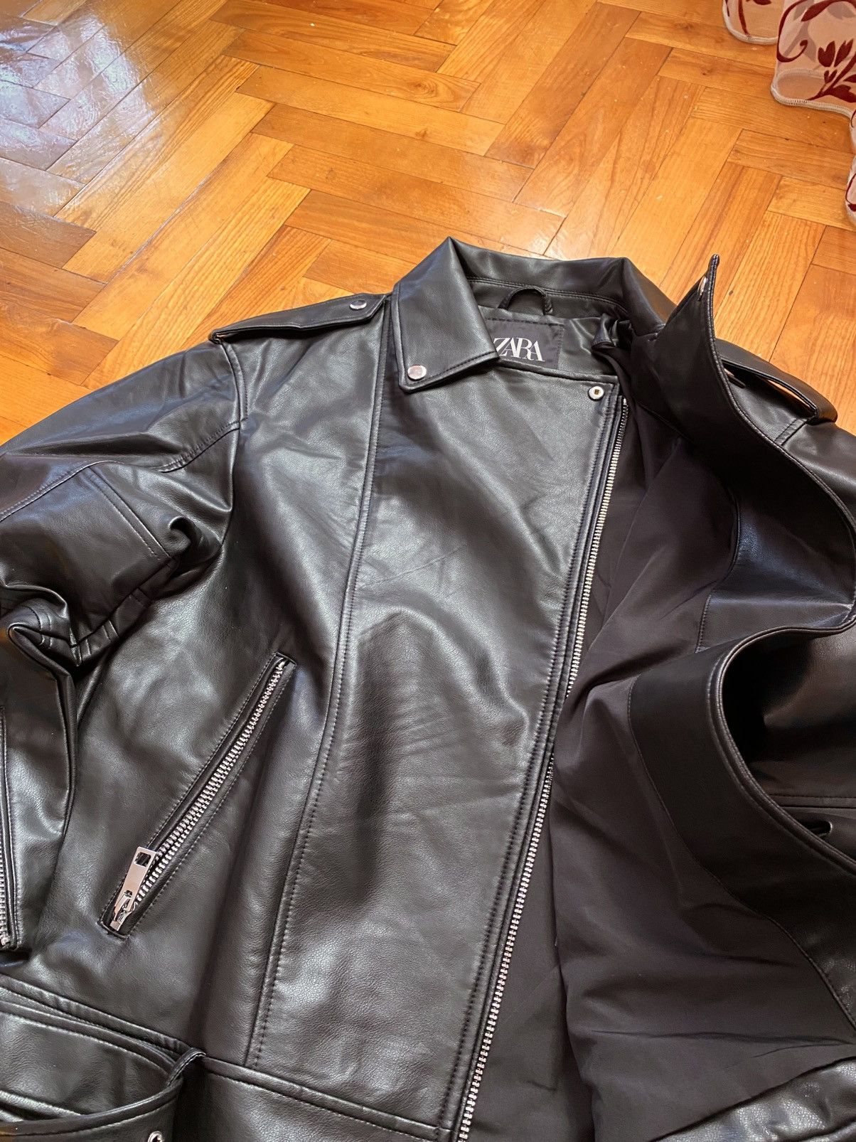 Designer × Japanese Brand Rick Owens Style Zara Leather Jacket Size US S / EU 44-46 / 1 - 9 Thumbnail