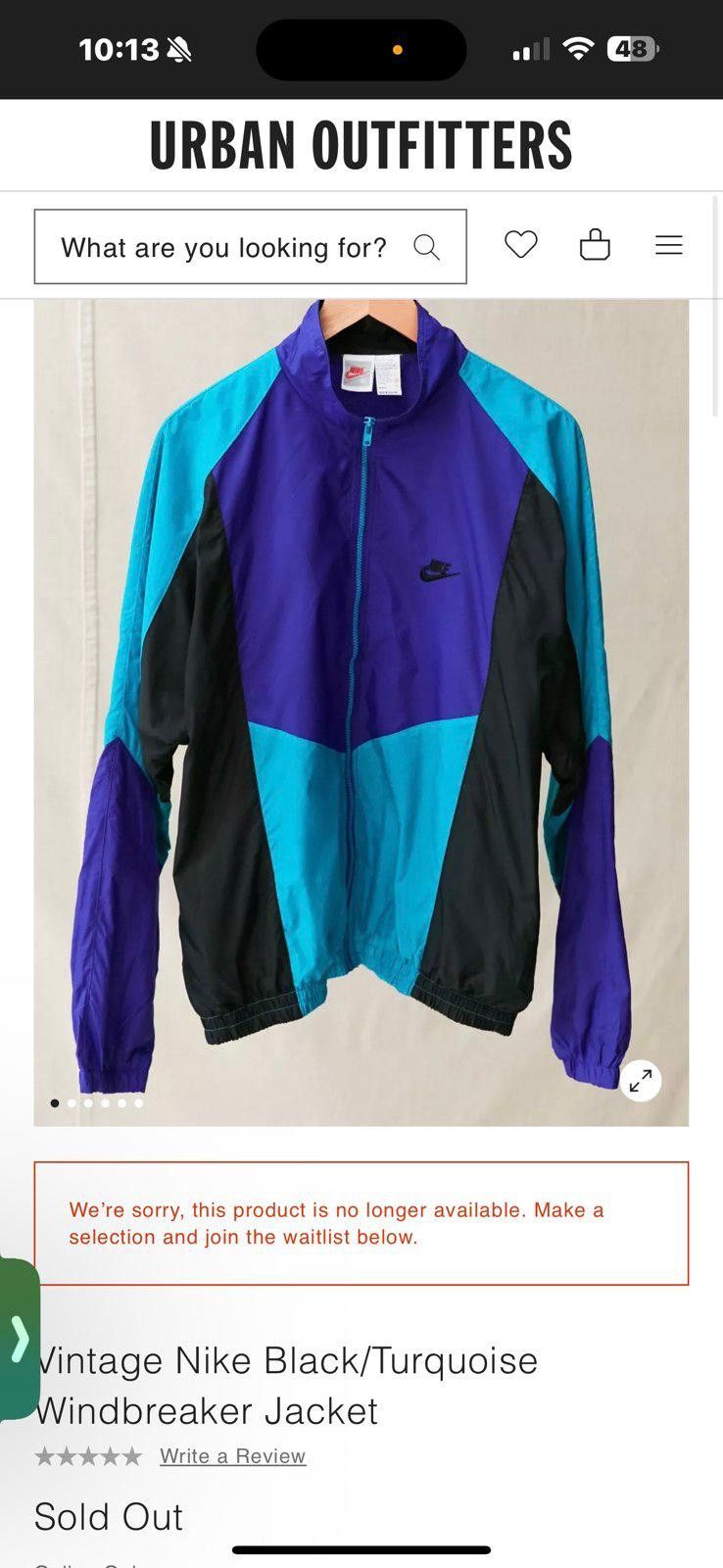 Nike 90s Nike Black/Turquoise Zip-Up Windbreaker Jacket Rare Sz M Size US M / EU 48-50 / 2 - 1 Thumbnail
