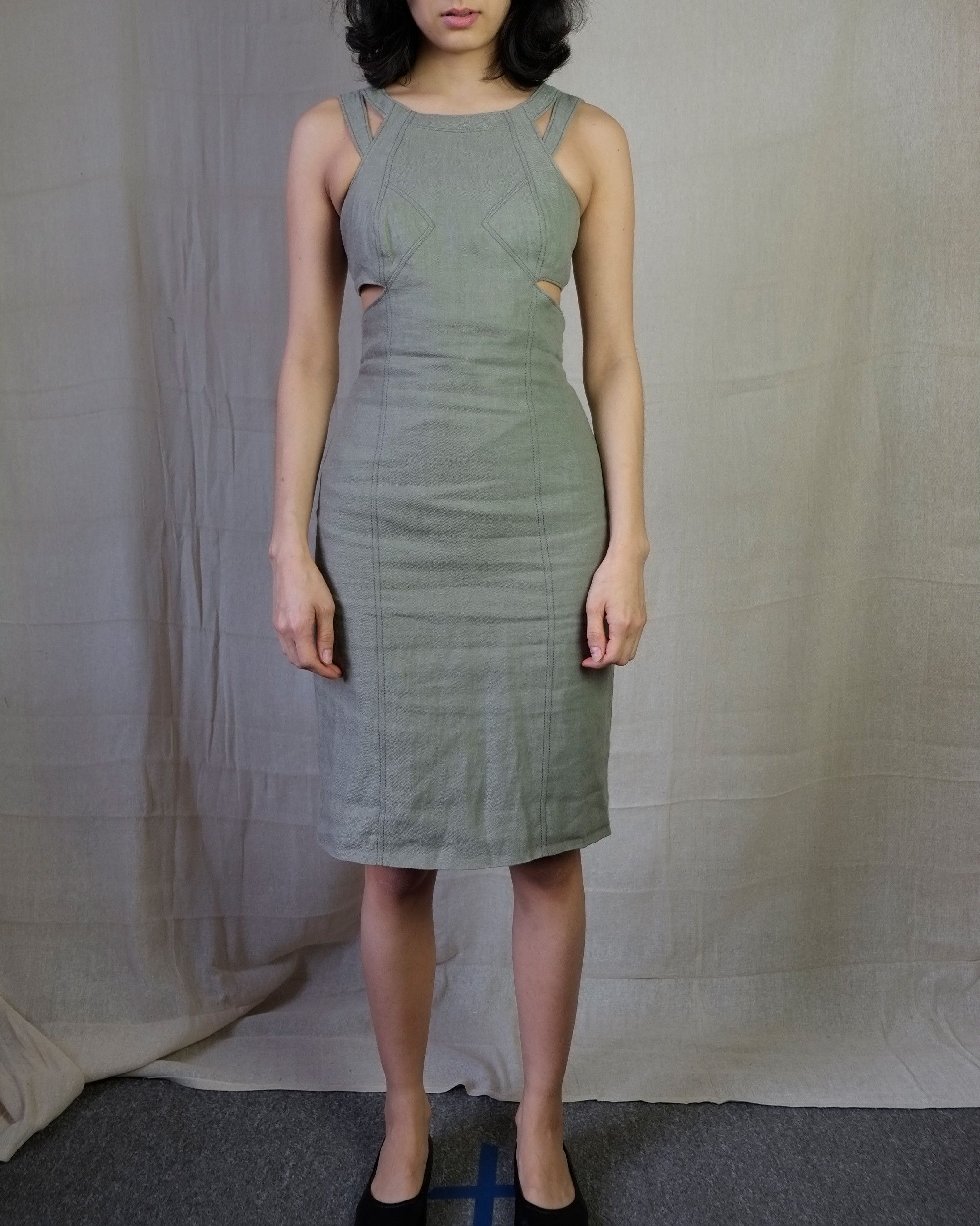 Proenza Schouler Proenza Schouler Grey cotton segmented midi dress Size XS / US 0-2 / IT 36-38 - 1 Thumbnail