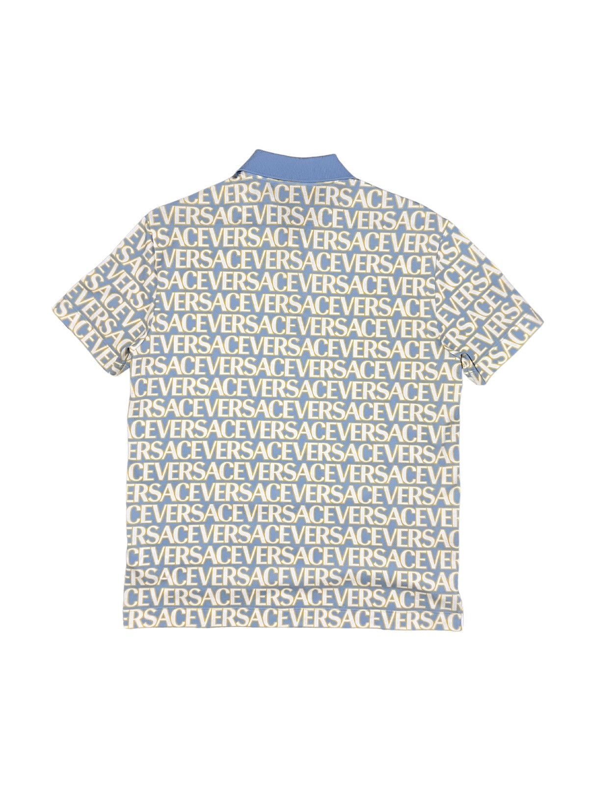 Versace Versace Logo all over pique cotton polo shirt Size US M / EU 48-50 / 2 - 2 Thumbnail