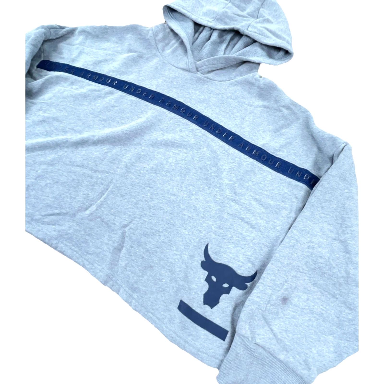 Under Armour Under Armour Hoodie Women Medium Gray Project Rock Crop Top Pullover Training Size M / US 6-8 / IT 42-44 - 2 Thumbnail