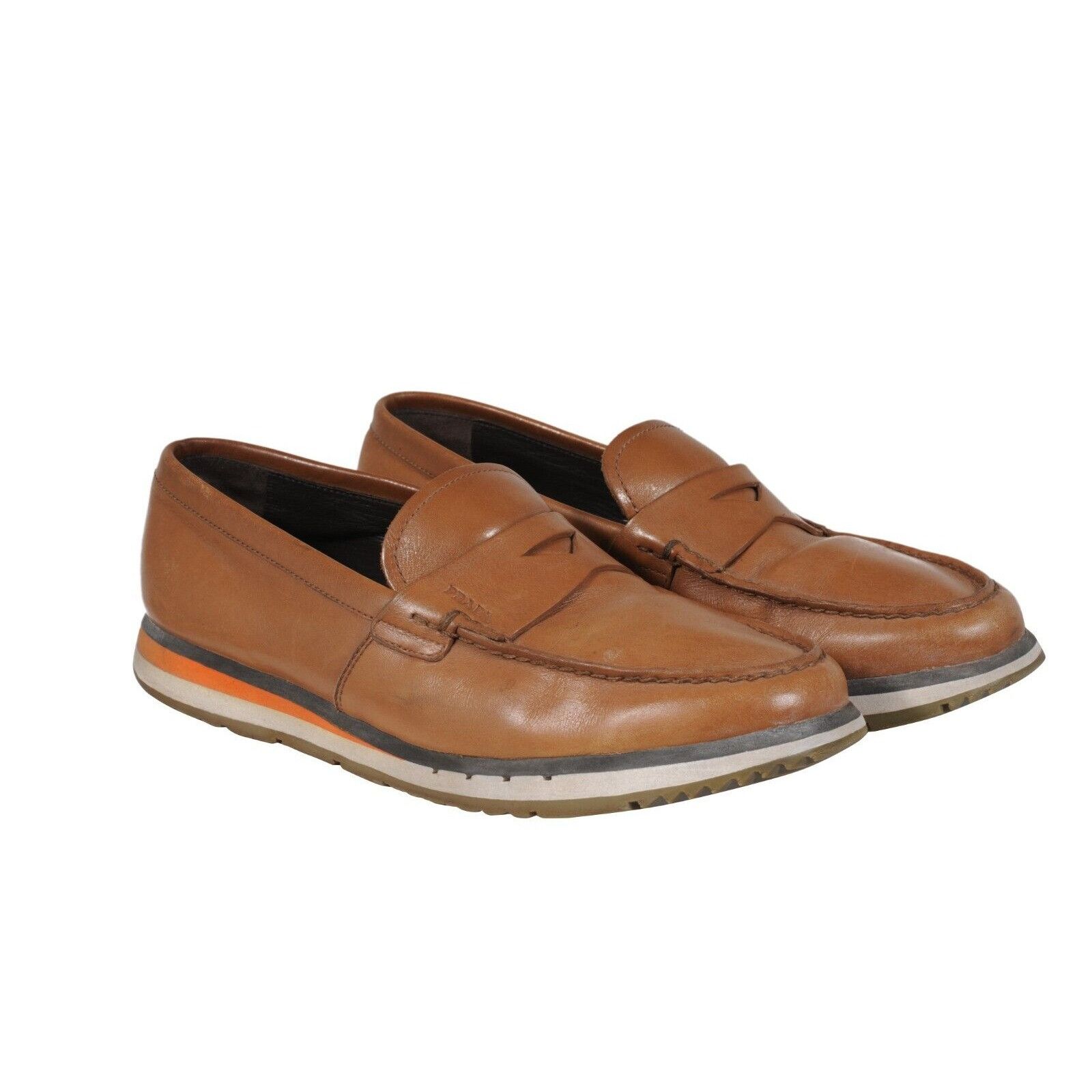 Prada Penny Loafers Brown Leather - 02475 Size US 9.5 / EU 42-43 - 10 Thumbnail