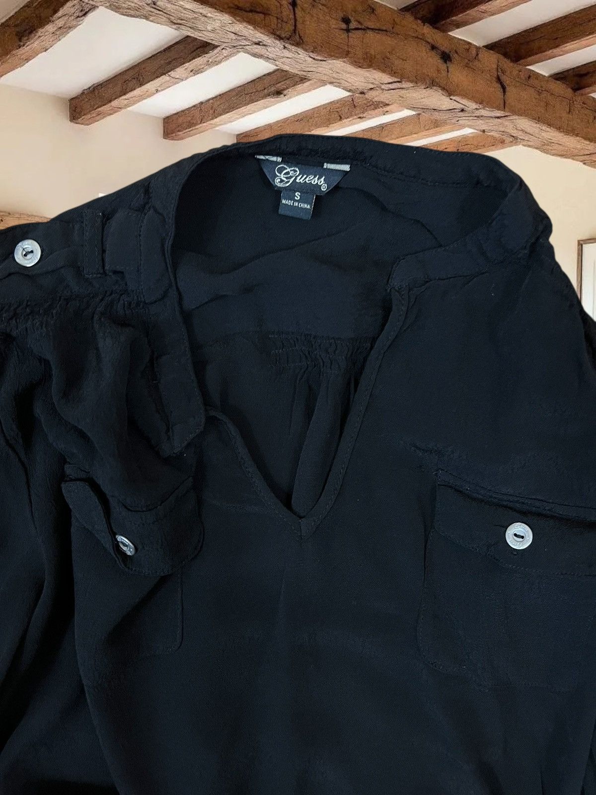 Guess Guess black blouse size S 100% Rayon Size S / US 4 / IT 40 - 5 Thumbnail