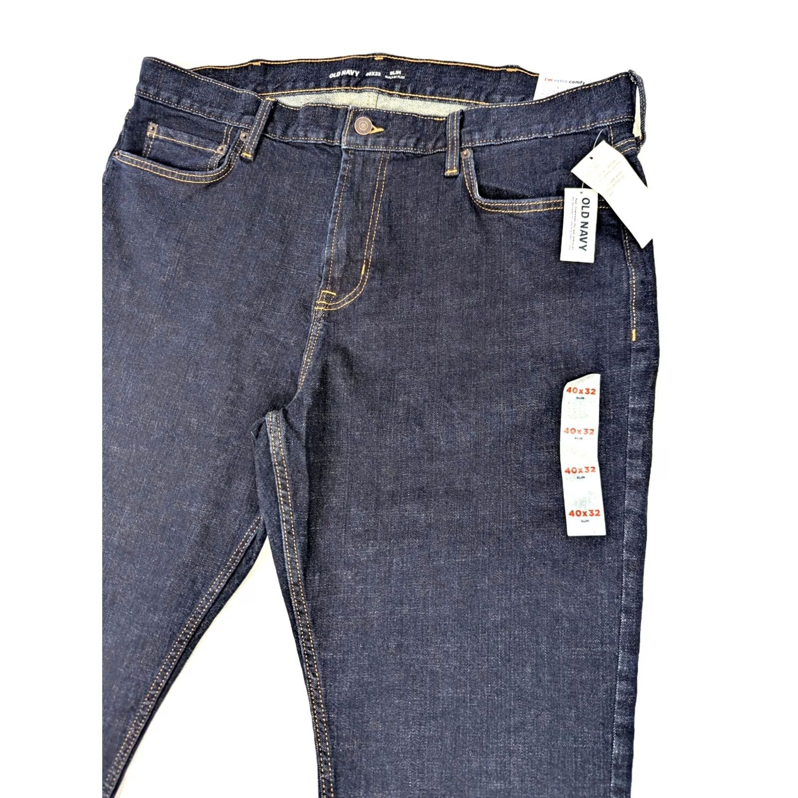 Old Navy Old Navy Jeans Men 40x32 Slim Straight Leg Blue Denim Stretch 5-Pocket Regular Waist Size 40 Adult Mens Denim Jeans Size US 40 / EU 56 - 2 Thumbnail