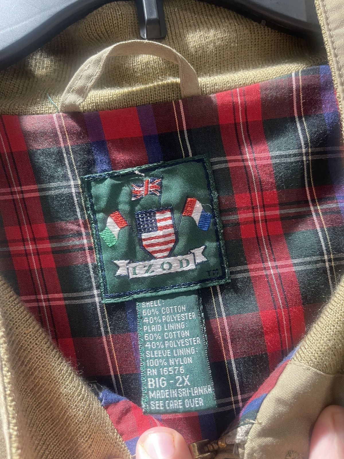 Izod Vintage IZOD Bomber Jacket Mens XXL Beige Size US XXL / EU 58 / 5 - 3 Thumbnail