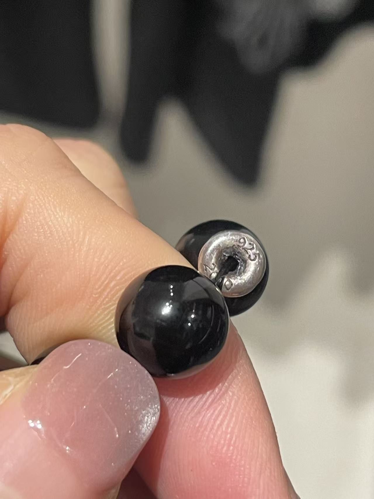 Chrome Hearts Chrome Hearts 10mm Black Obsidian 4 Silver Beaded Bracelet Size ONE SIZE - 8 Thumbnail