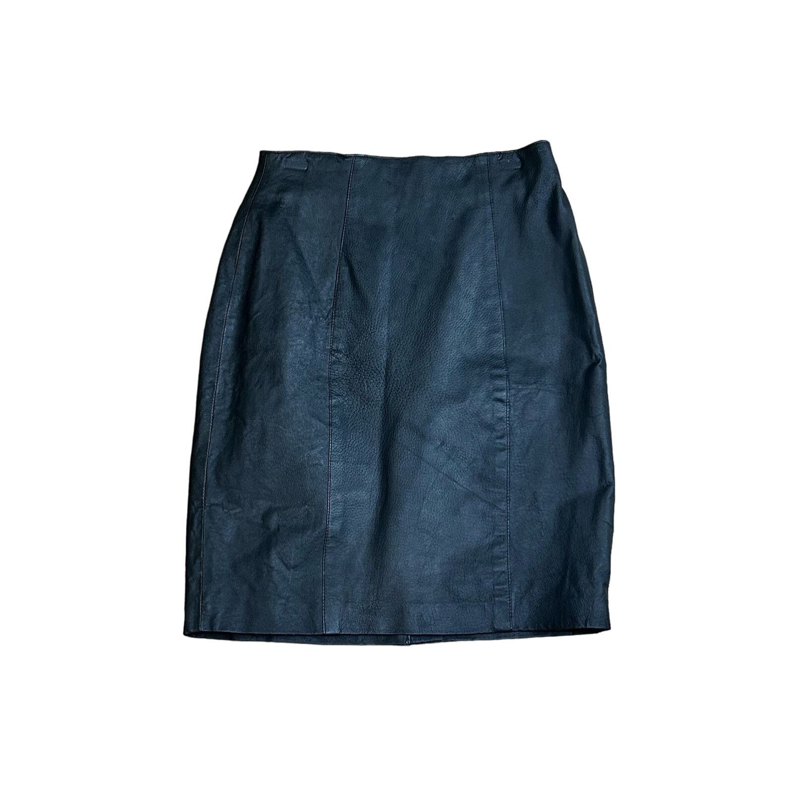 Vintage Vintage Black Leather Pencil Skirt 80s Rock Office Siren Size 26" / US 2 / IT 38 - 1 Thumbnail