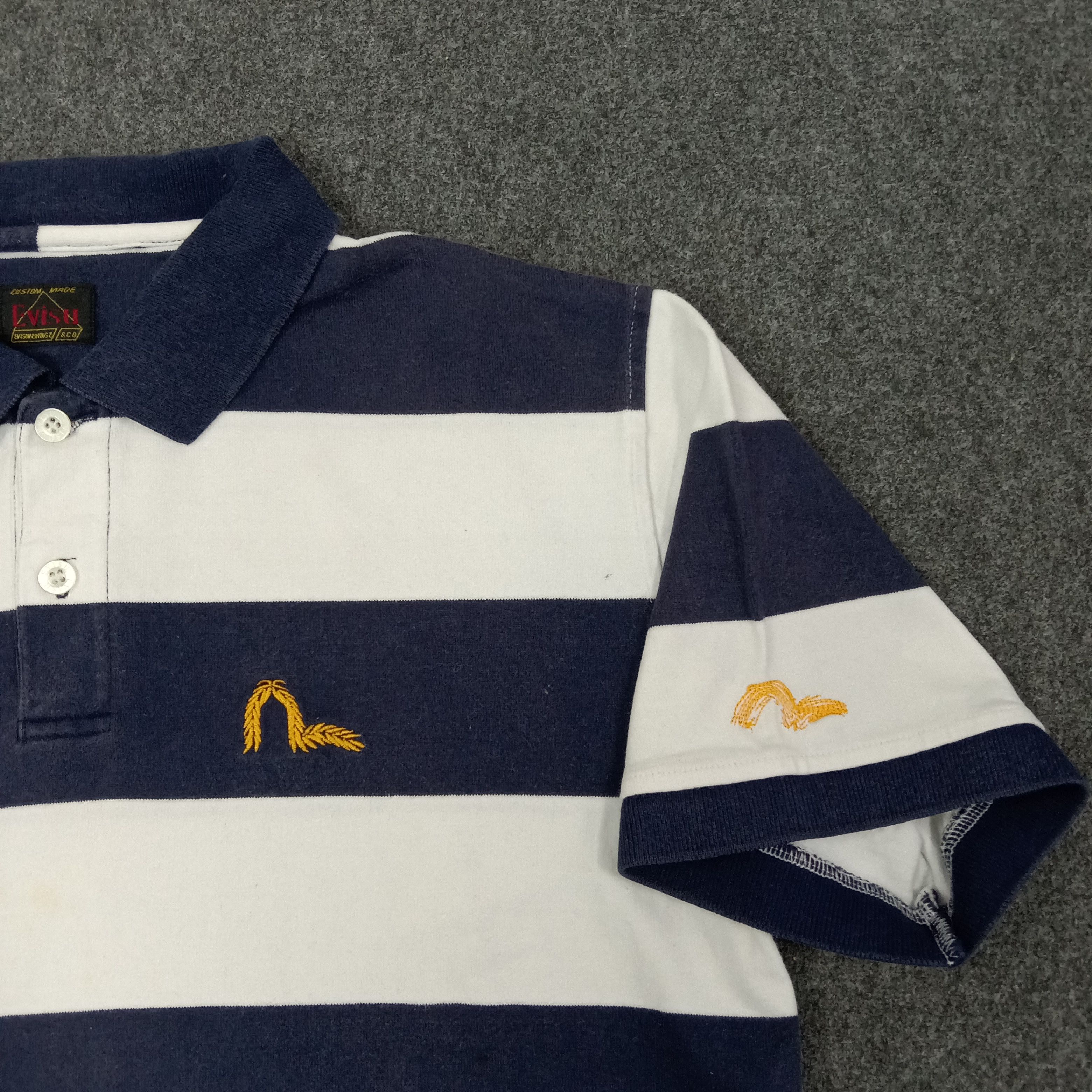 Evisu Evisu Heritage Japanese Daicock Striped Polos C259N32 Size US L / EU 52-54 / 3 - 3 Thumbnail