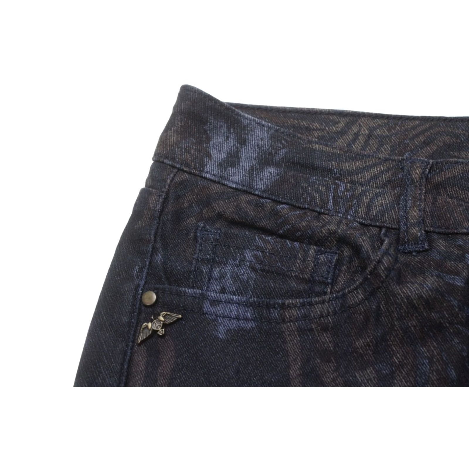 Vintage Mos Mos h Jeans Women's W30/L28 Stretchy Slim Fit Denim Patterned Zip Fly Size 30" / US 8 / IT 44 - 6 Thumbnail