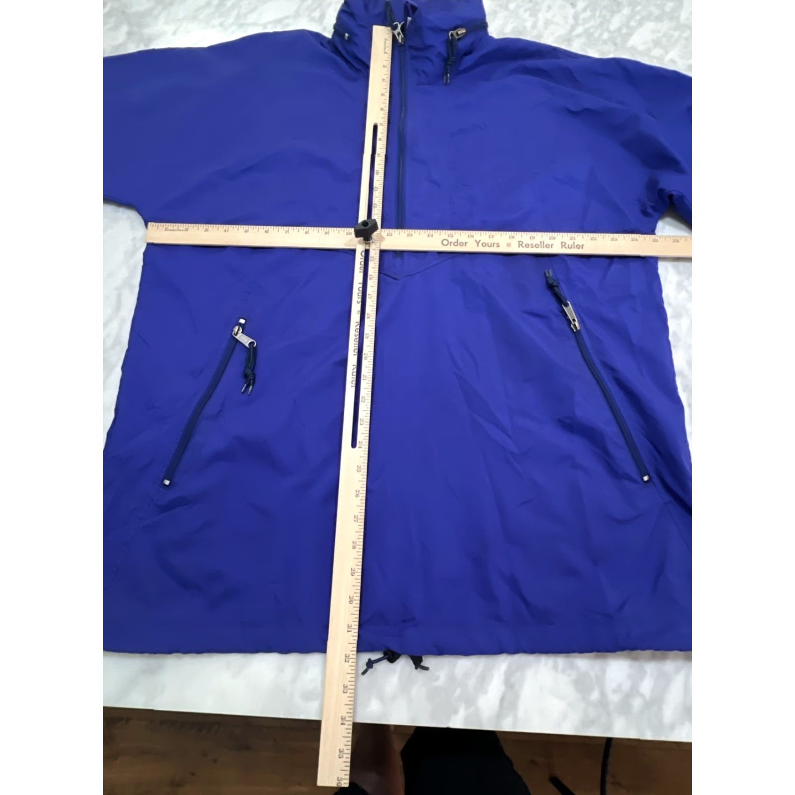 Vintage VINTAGE EMS Anorak Windbreaker Jacket Men's L Blue Hooded Zip Pockets 90s Outdoor Cycling Hiking Running Walking Quarter Zip Size US L / EU 52-54 / 3 - 7 Thumbnail