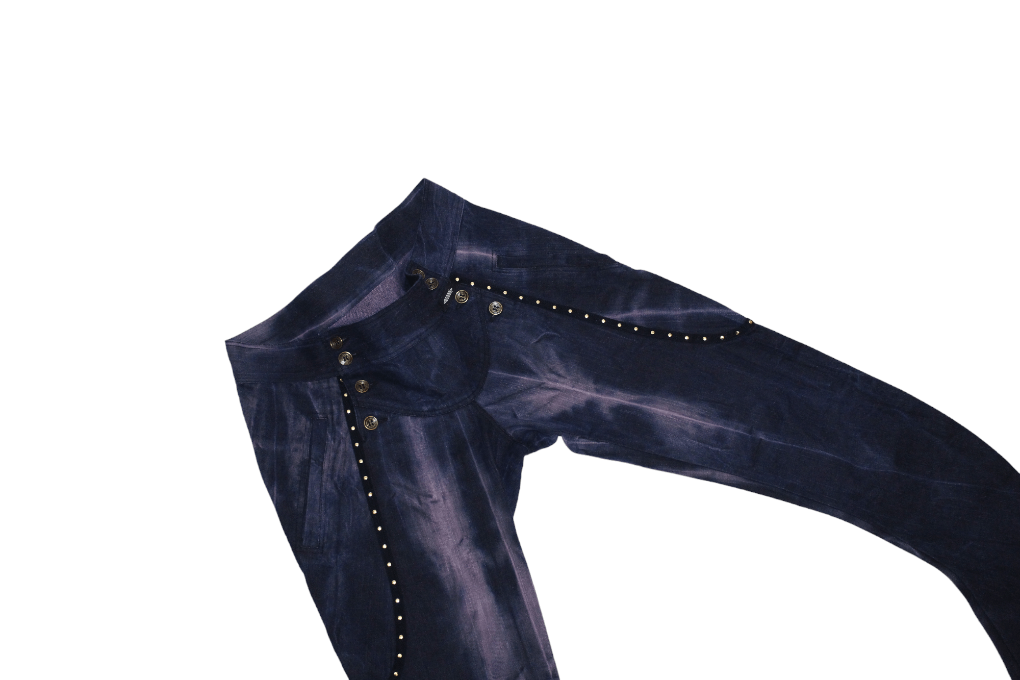 14th Addiction Rebekka Ruetz Studded Tie-dye Denim Arc Skinny Pants Size 31" - 16 Thumbnail