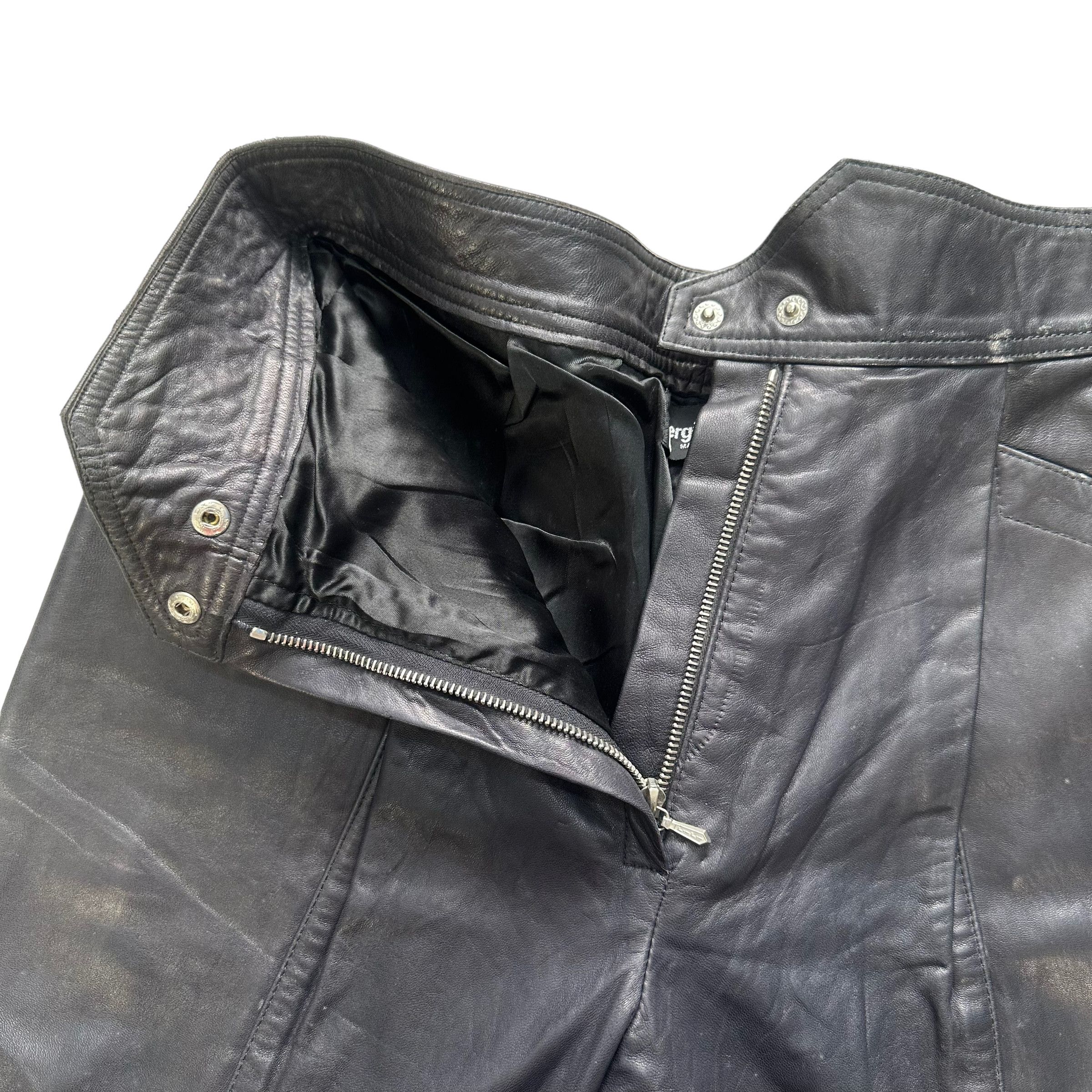 Japanese Brand SERGIO DONATI SNAP BUTTON RIRI ZIP LEATHER PANT #8501-012 Size 27" / US 4 / IT 40 - 4 Thumbnail