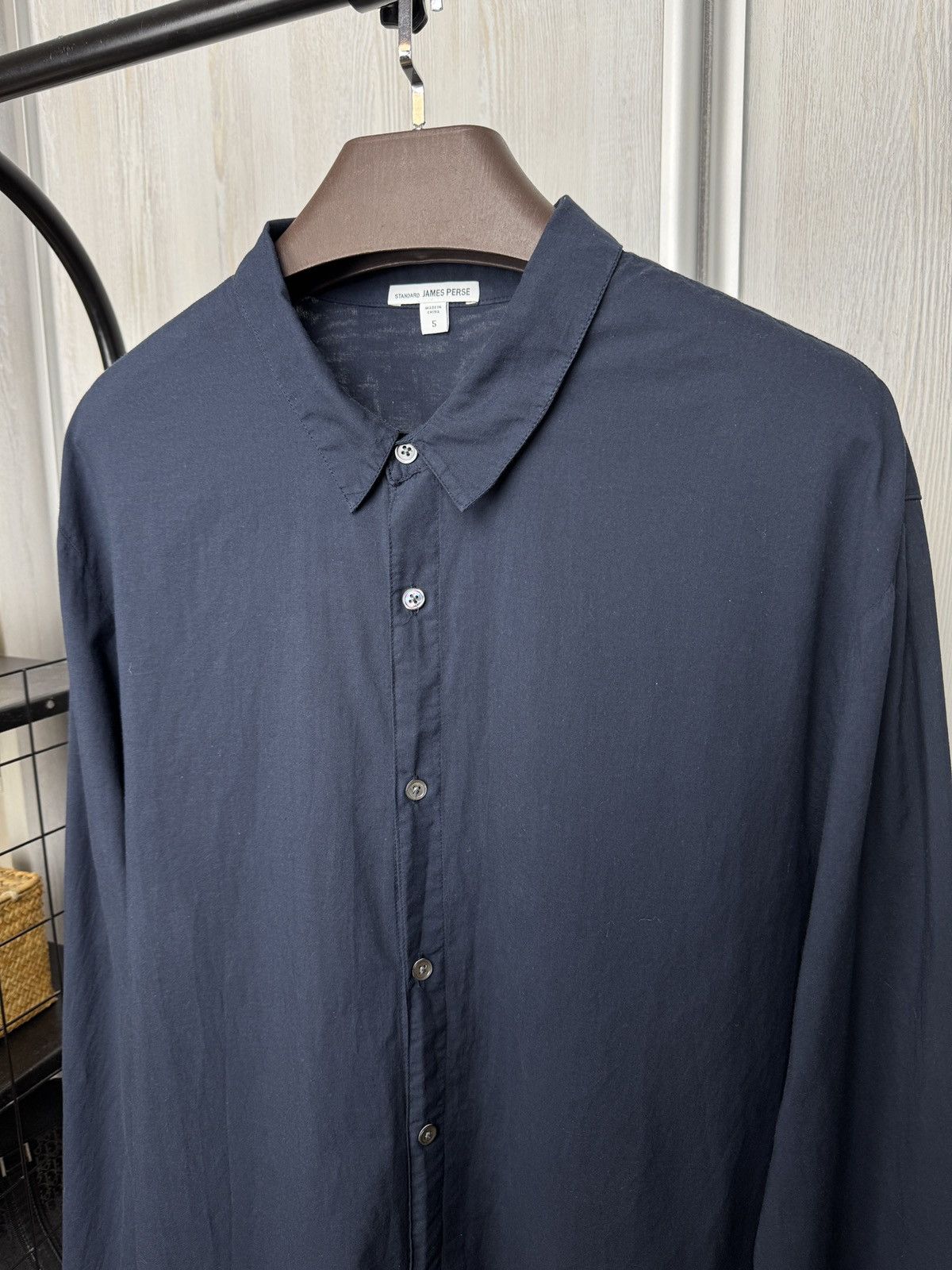 James Perse Standard James Perse solid navy blue vintage rare ls shirt Size US XXL / EU 58 / 5 - 6 Thumbnail