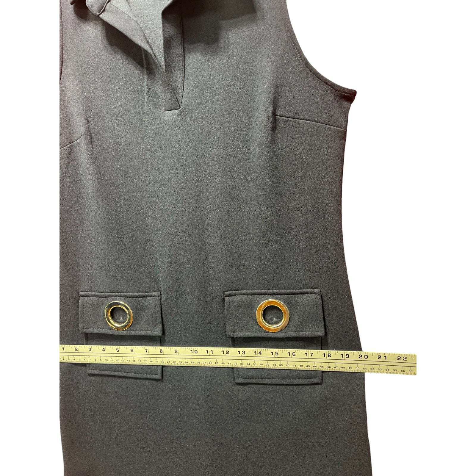 Other MSK - Women's Sleeveless Shift Dress Petite - Navy Blue - Pe Size M / US 6-8 / IT 42-44 - 7 Thumbnail