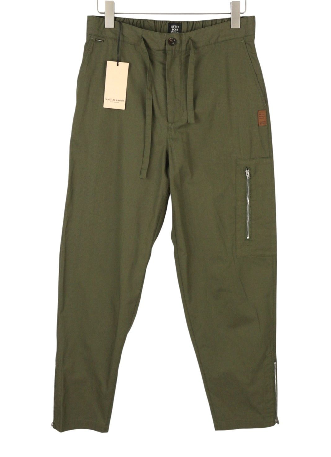 Scotch & Soda W33/L29 Green Drawstring Zip Hem Trousers 88601 Size US 33 - 1 Thumbnail
