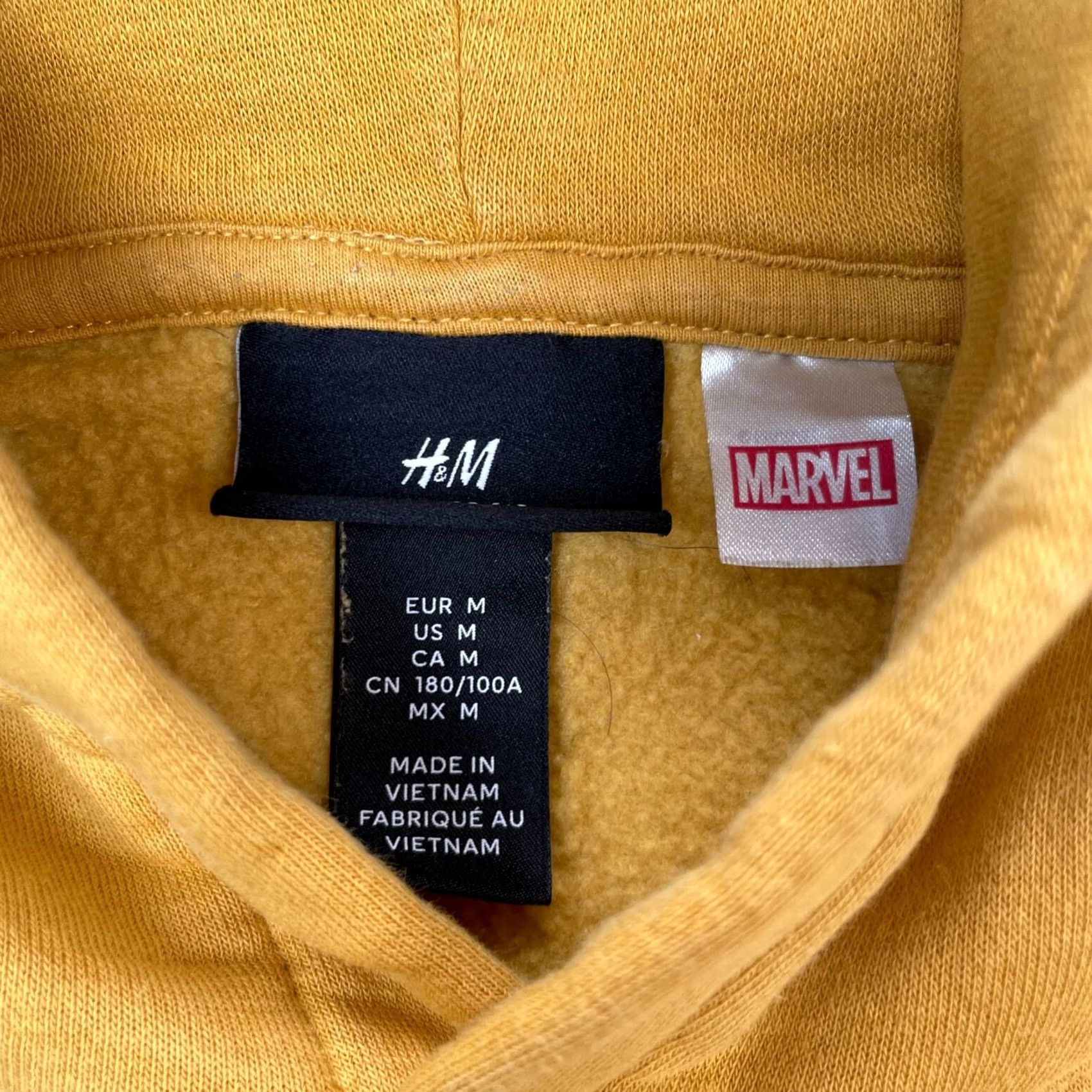 H&M H&M Marvel Hoodie Mens Medium Yellow Logo Cotton Polyester Fleece Lined Pullover Hooded Size US M / EU 48-50 / 2 - 3 Thumbnail
