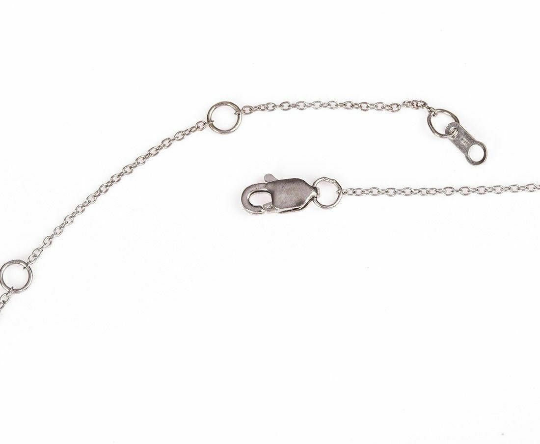 Designer Art Deco 14kt White Gold Filigree Necklace with Sapphire Size ONE SIZE - 5 Thumbnail
