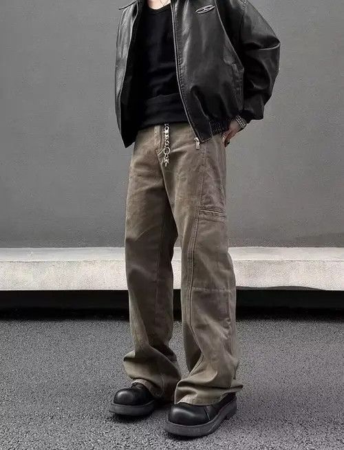 Japanese Brand Wakiko x Kyoko Vintage Maillard Brown Cargo Washed Jeans Size US 29 - 8 Thumbnail