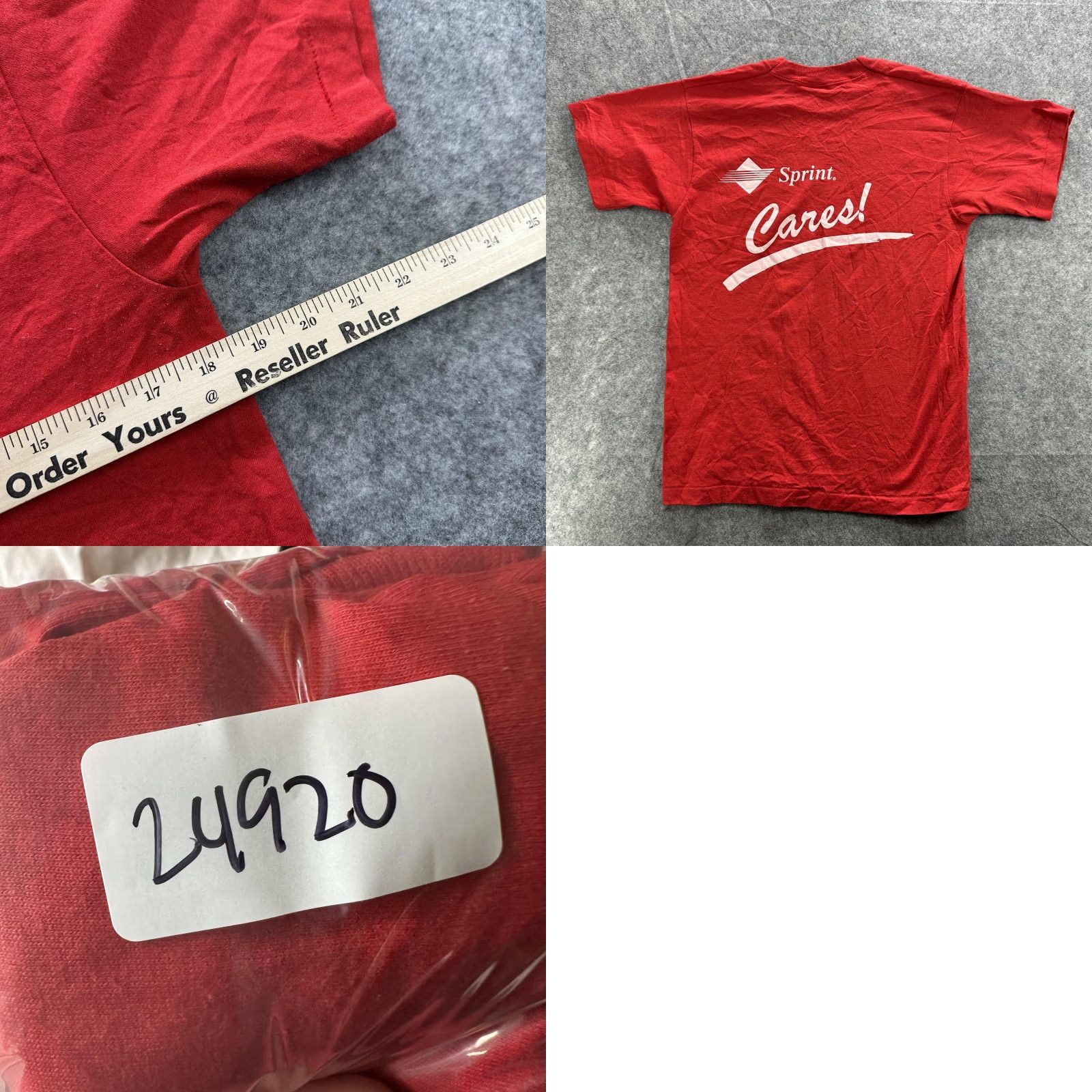 Fruit Of The Loom VINTAGE Sprint Shirt Mens Medium Red Community Volunteer Cares! Tee Made USA 90s Size US M / EU 48-50 / 2 - 9 Thumbnail