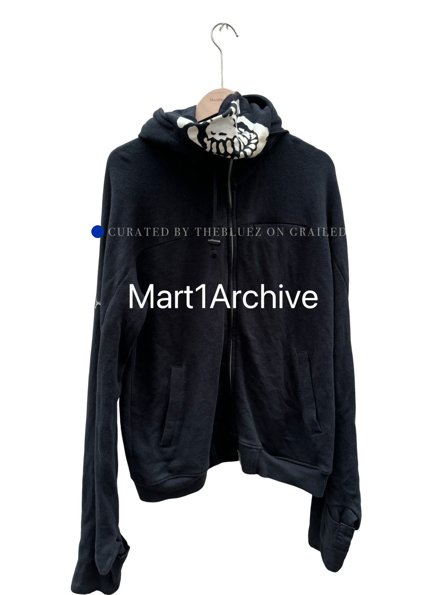 PPFM Skull Face Zip-Up Hoodie in Black Size US L / EU 52-54 / 3 - 1 Thumbnail