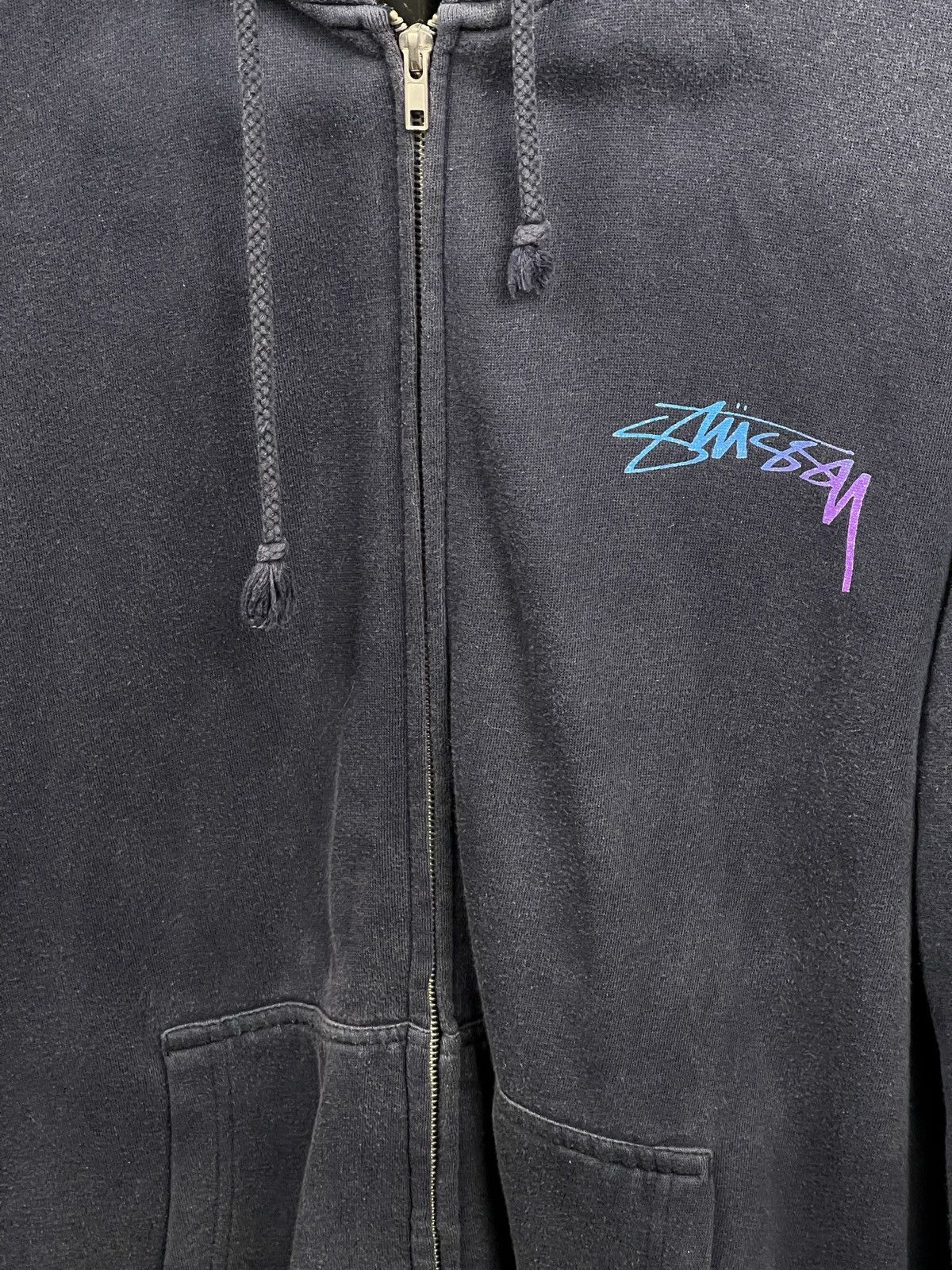 Stussy Vintage Stussy navy zip hoodie Size US L / EU 52-54 / 3 - 2 Thumbnail