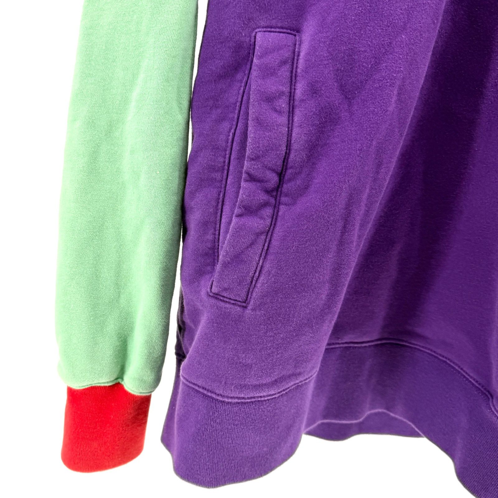 Teddy Fresh Purple Colorblock 100% Cotton Streetwear Patchwork Hoodie Size US M / EU 48-50 / 2 - 4 Thumbnail