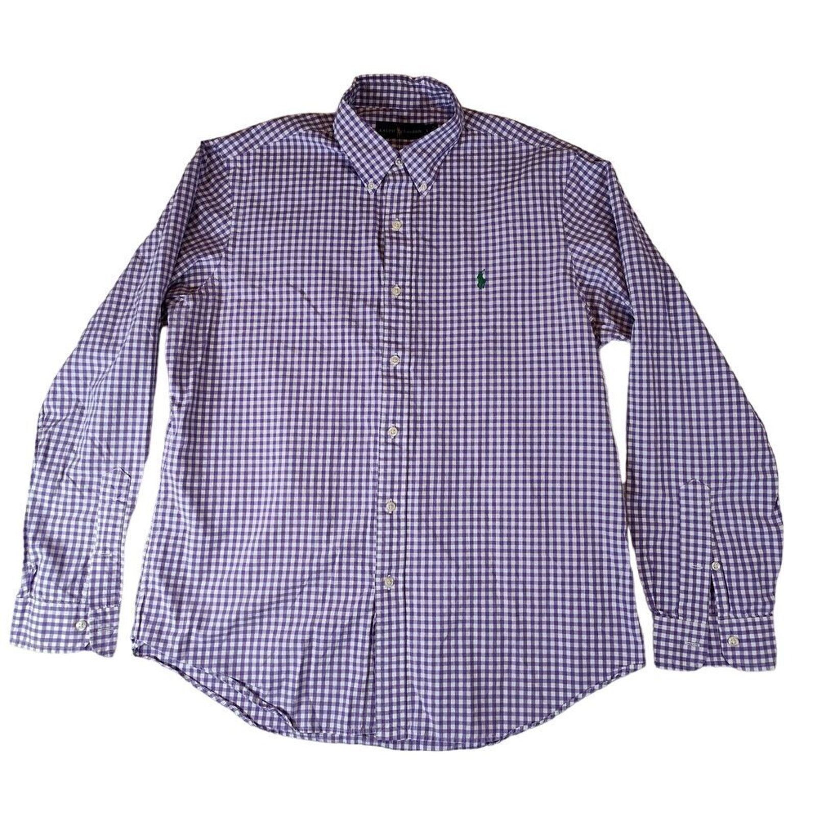 Ralph Lauren Ralph Lauren Large PURPLE WHITE GINGHAM Shirt Mens pony Size US L / EU 52-54 / 3 - 1 Thumbnail