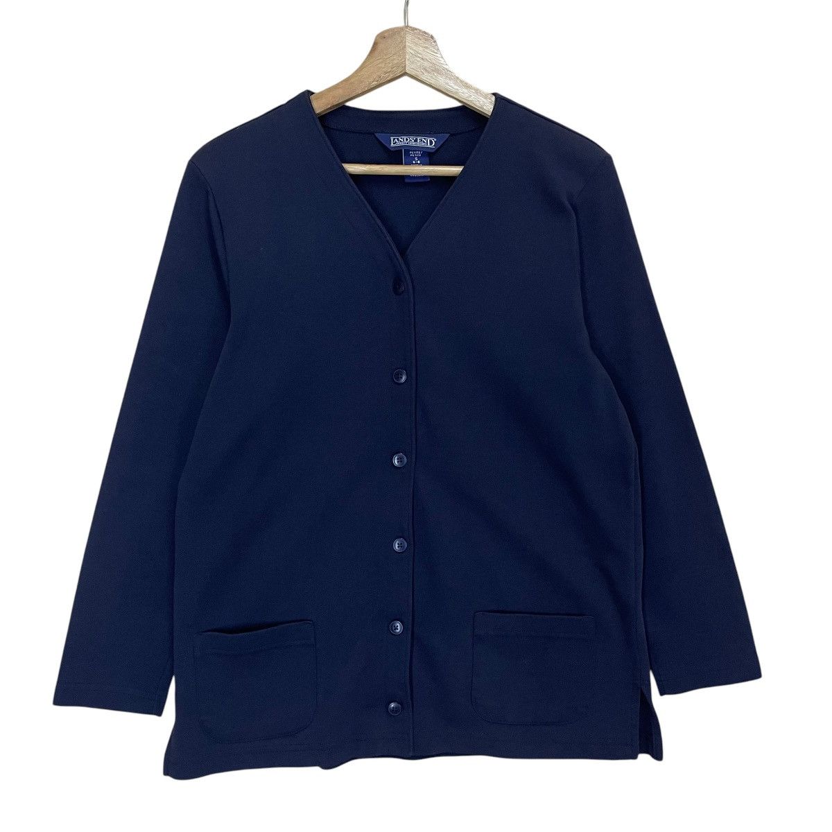 Japanese Brand × Lands' End × Vintage Vintage 90’s LAND END Button Sweater Size US S / EU 44-46 / 1 - 1 Thumbnail