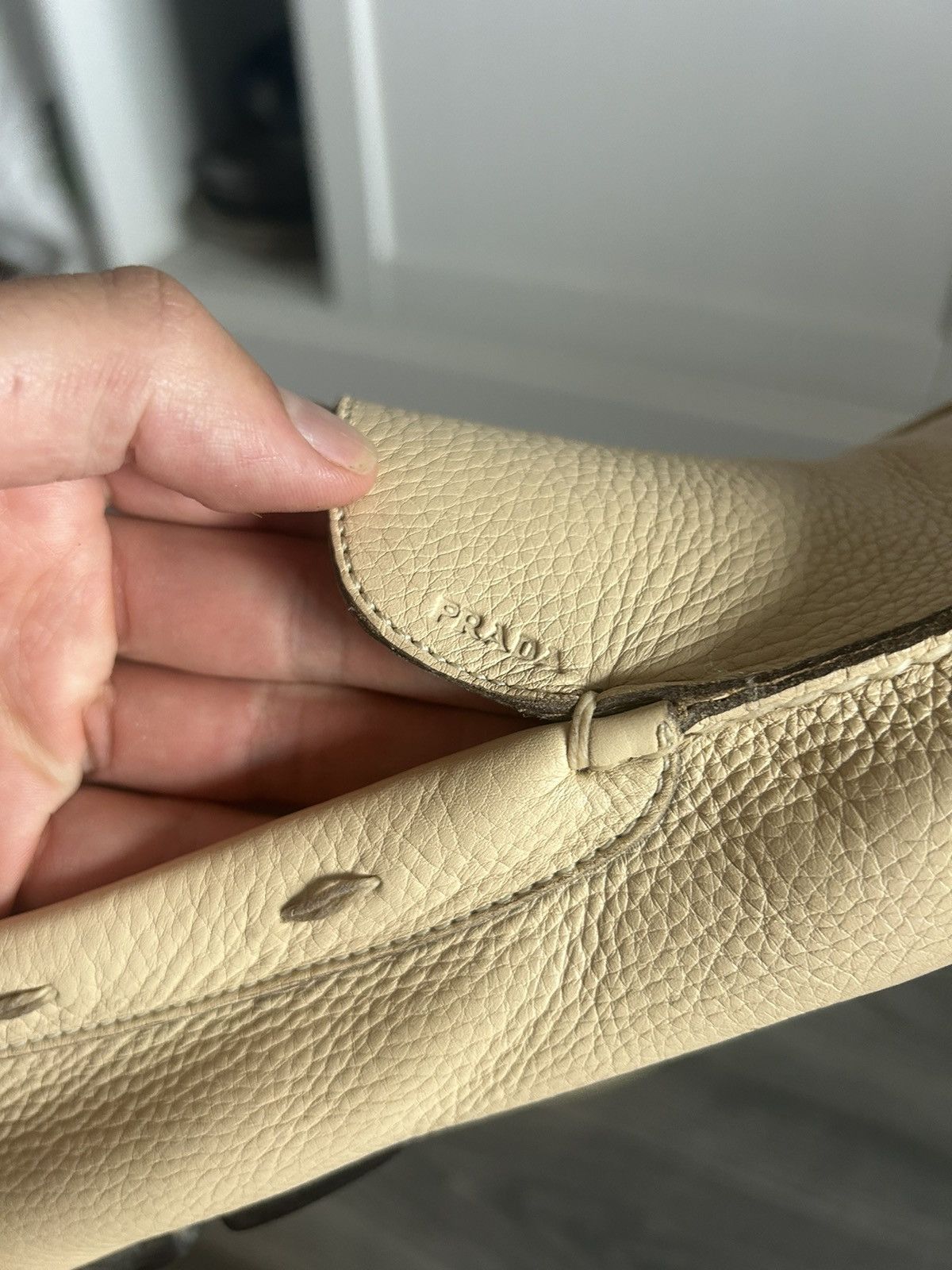 Prada Cream Leather Mocassins Size US 11 / EU 44 - 5 Thumbnail
