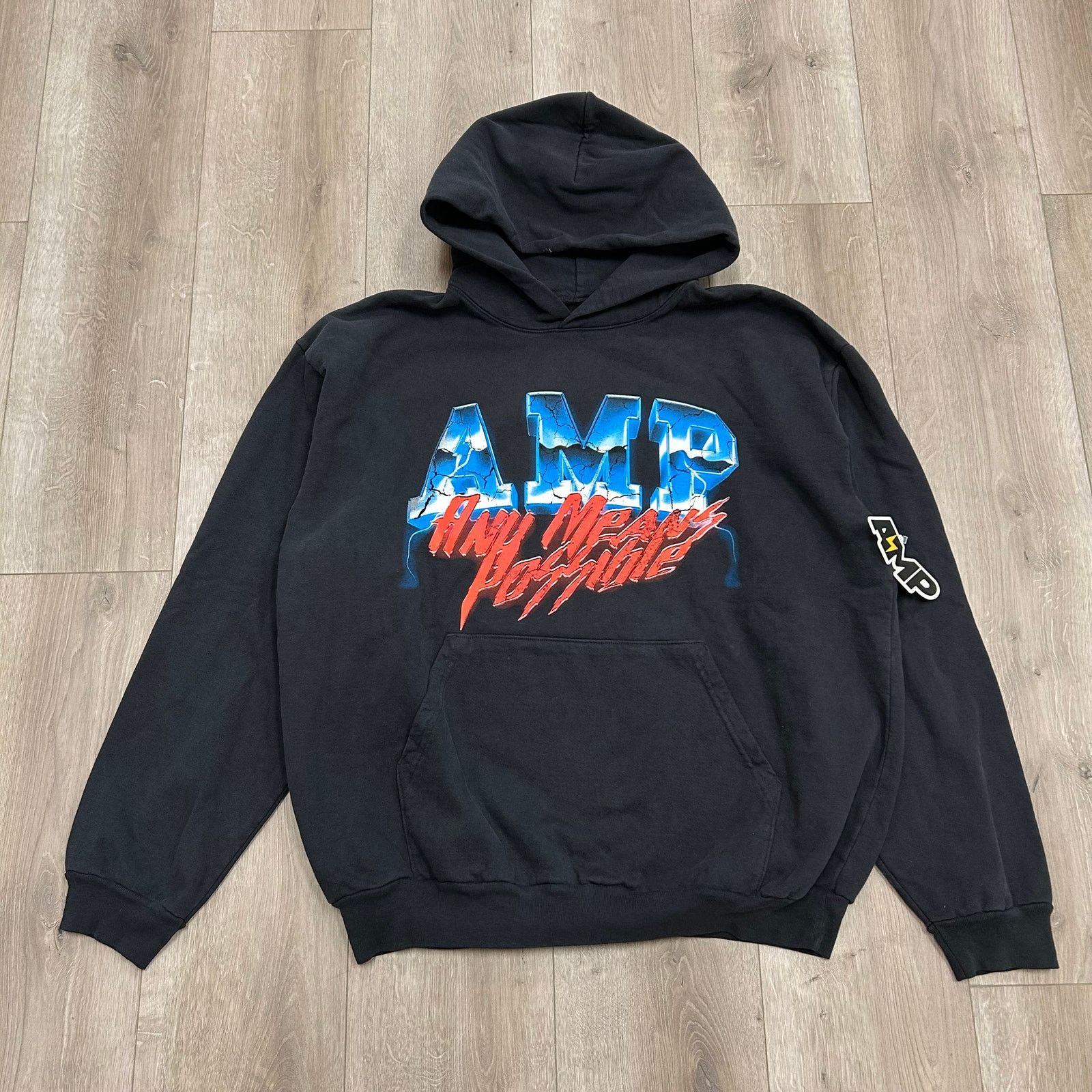 Supreme AMP Any Means Possible Heavyweight Black Hoodie Sweater XXL Size US XXL / EU 58 / 5 - 1 Thumbnail