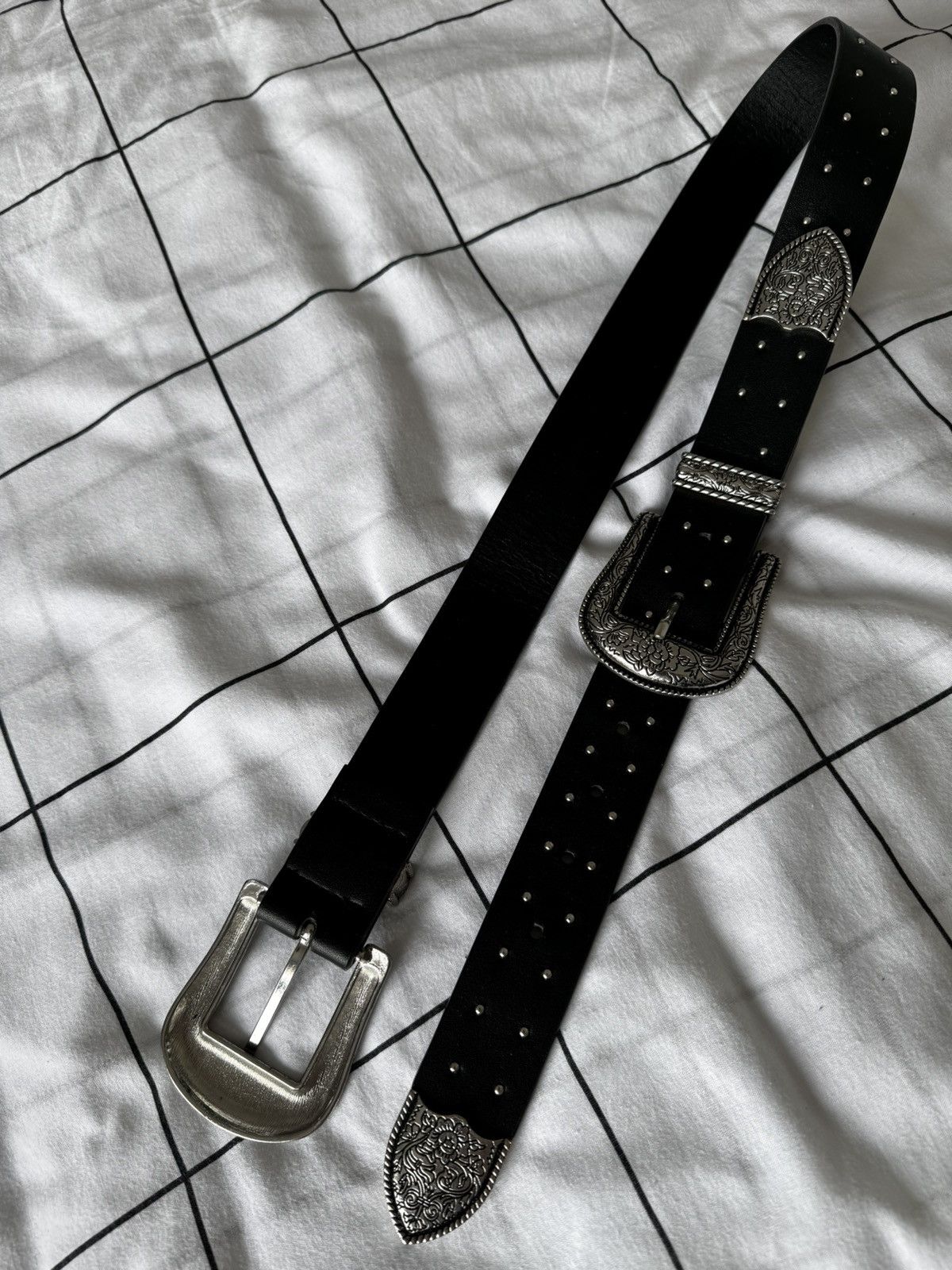 Japanese Brand Vintage Belts Y2K Rhinestones Punk leather belt Japanese Size ONE SIZE - 6 Thumbnail