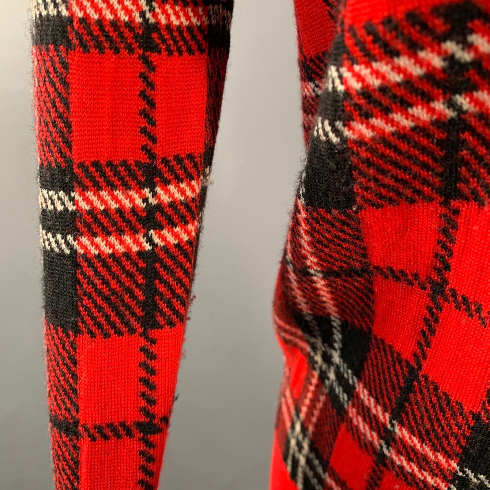 Equipment Size S Red Black White Wool Blend Plaid Crew Neck Pullover Size S / US 4 / IT 40 - 5 Thumbnail