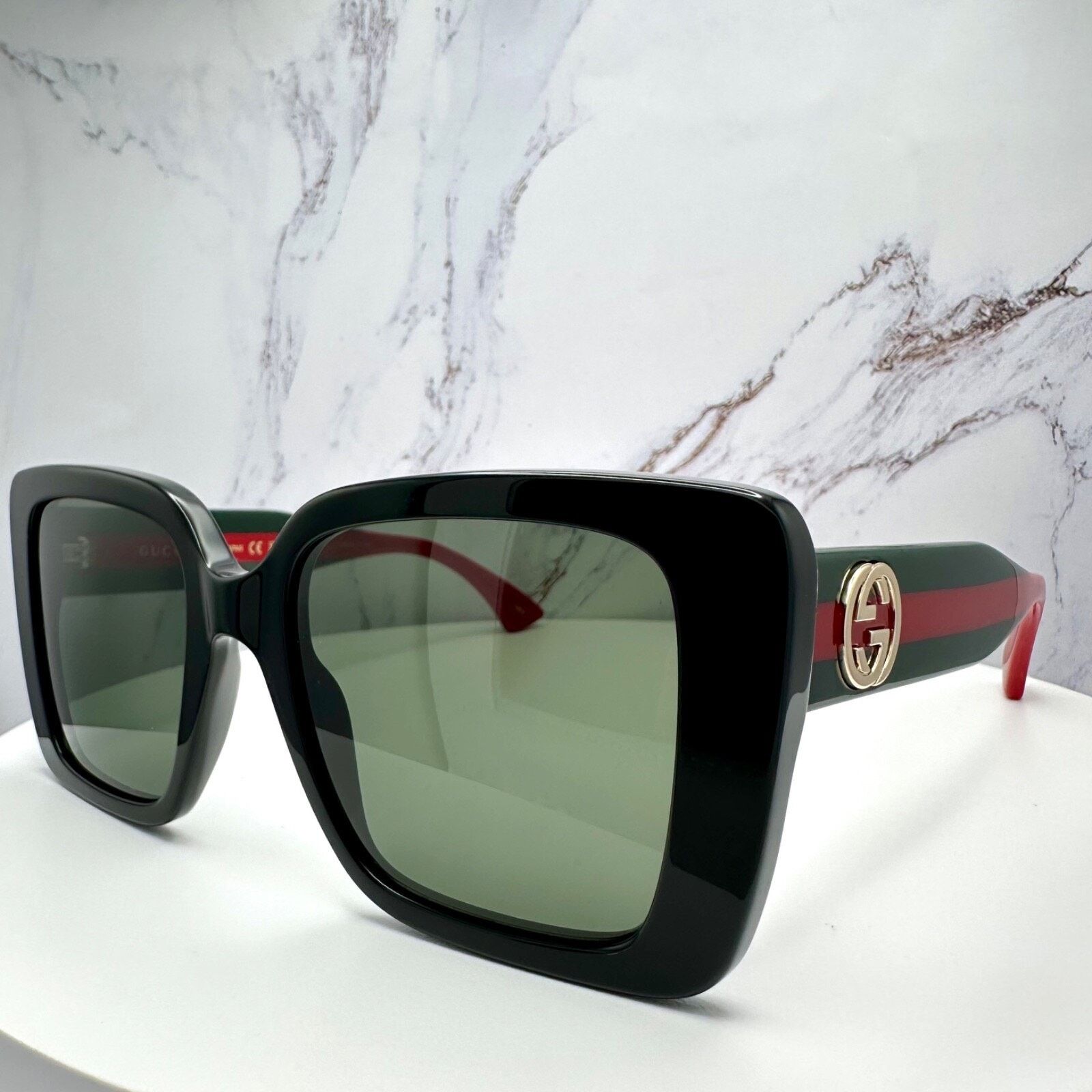 Gucci New GUCCI Sunglasses Black 53mm Gold 3D Metal Logo Square Size ONE SIZE - 22 Thumbnail
