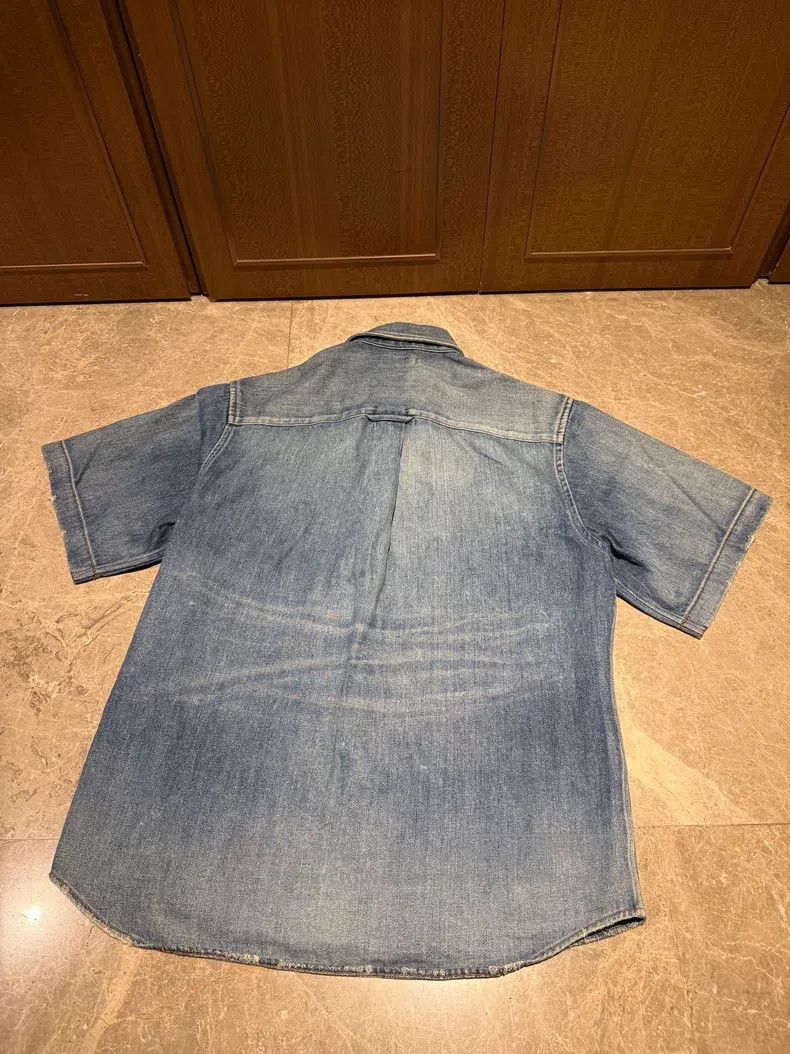 Balenciaga Balenciaga Pocket Logo Embroidery Washed Blue Cotton Denim Size US M / EU 48-50 / 2 - 2 Thumbnail