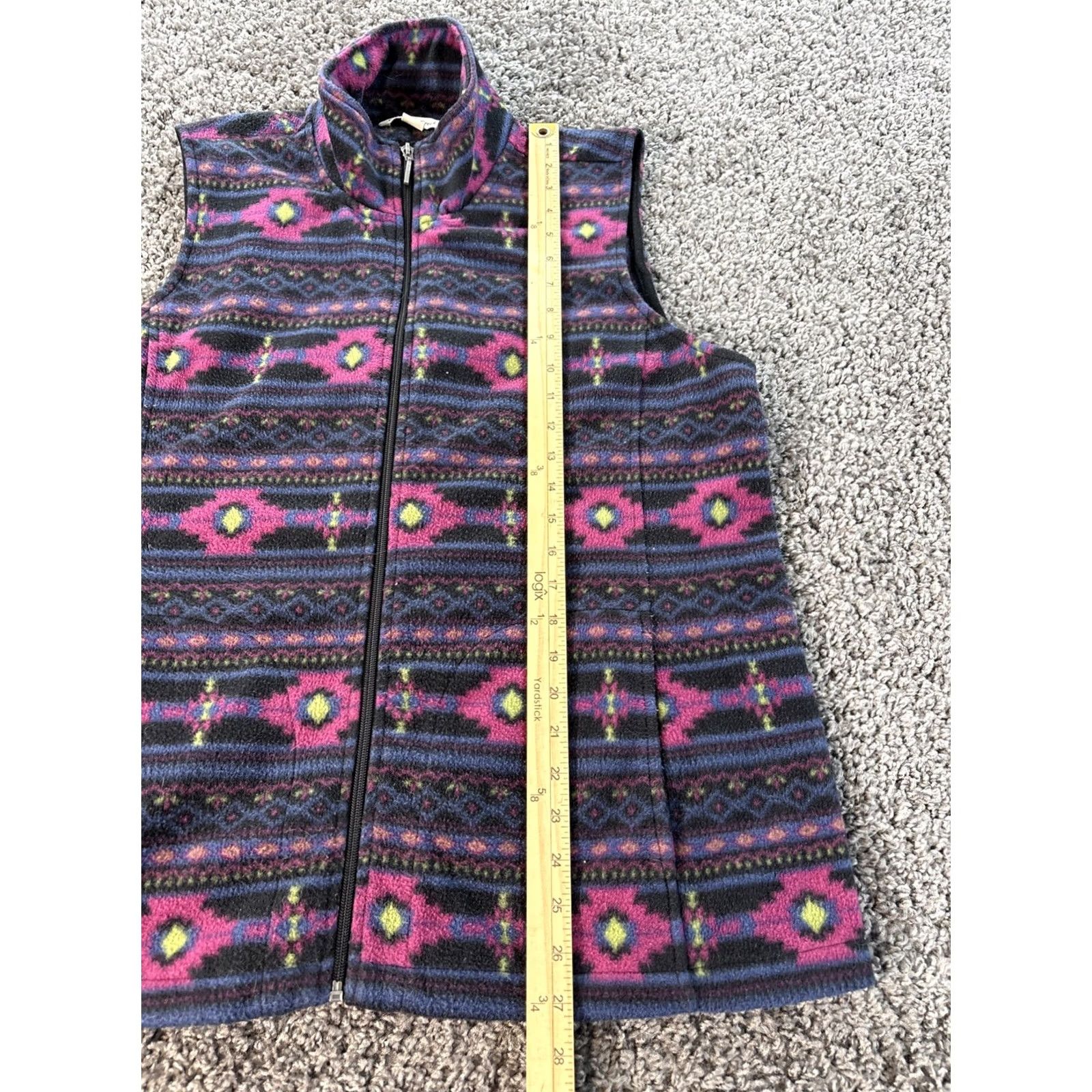 Coldwater Creek VINTAGE Coldwater Creek Jacket Womens XL Full Zip Fleece Purple Aztec 90s Y2K Womens Size XL / US 12-14 / IT 48-50 - 2 Thumbnail