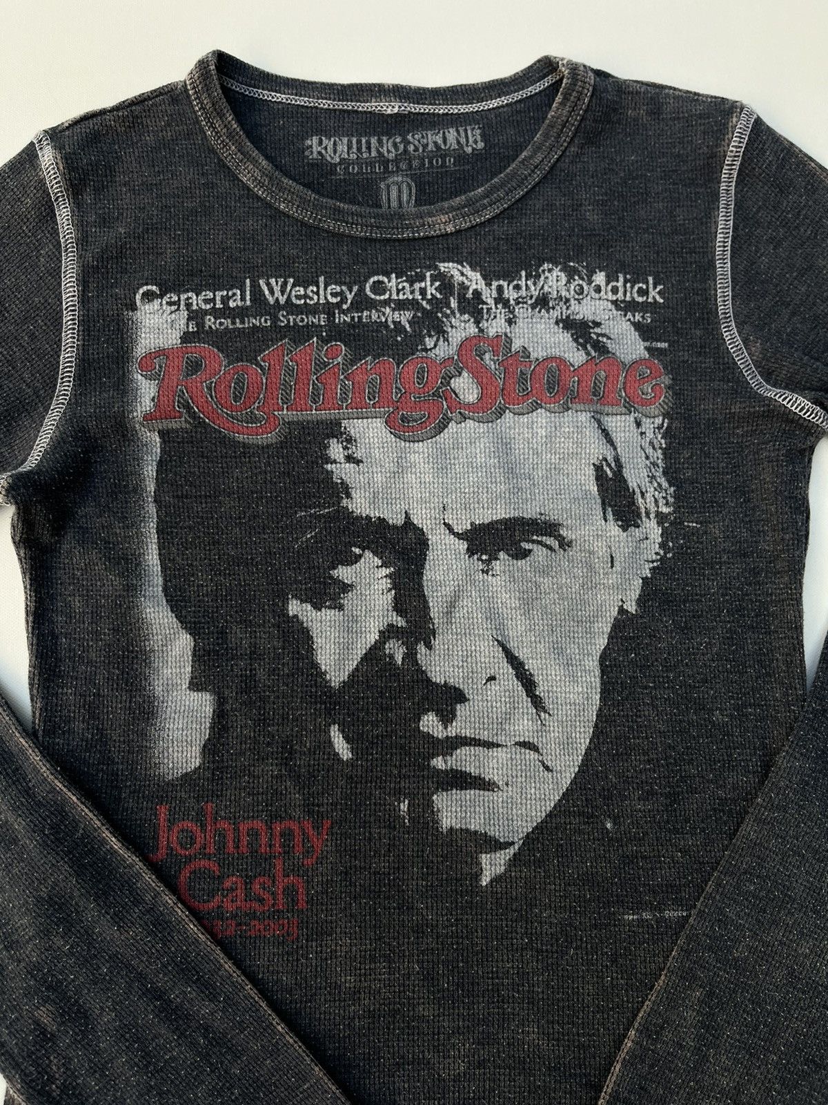Band Tees × Other × Vintage 2000s Johnny Cash Magazine Cover Waffle Knit Size US M / EU 48-50 / 2 - 5 Thumbnail