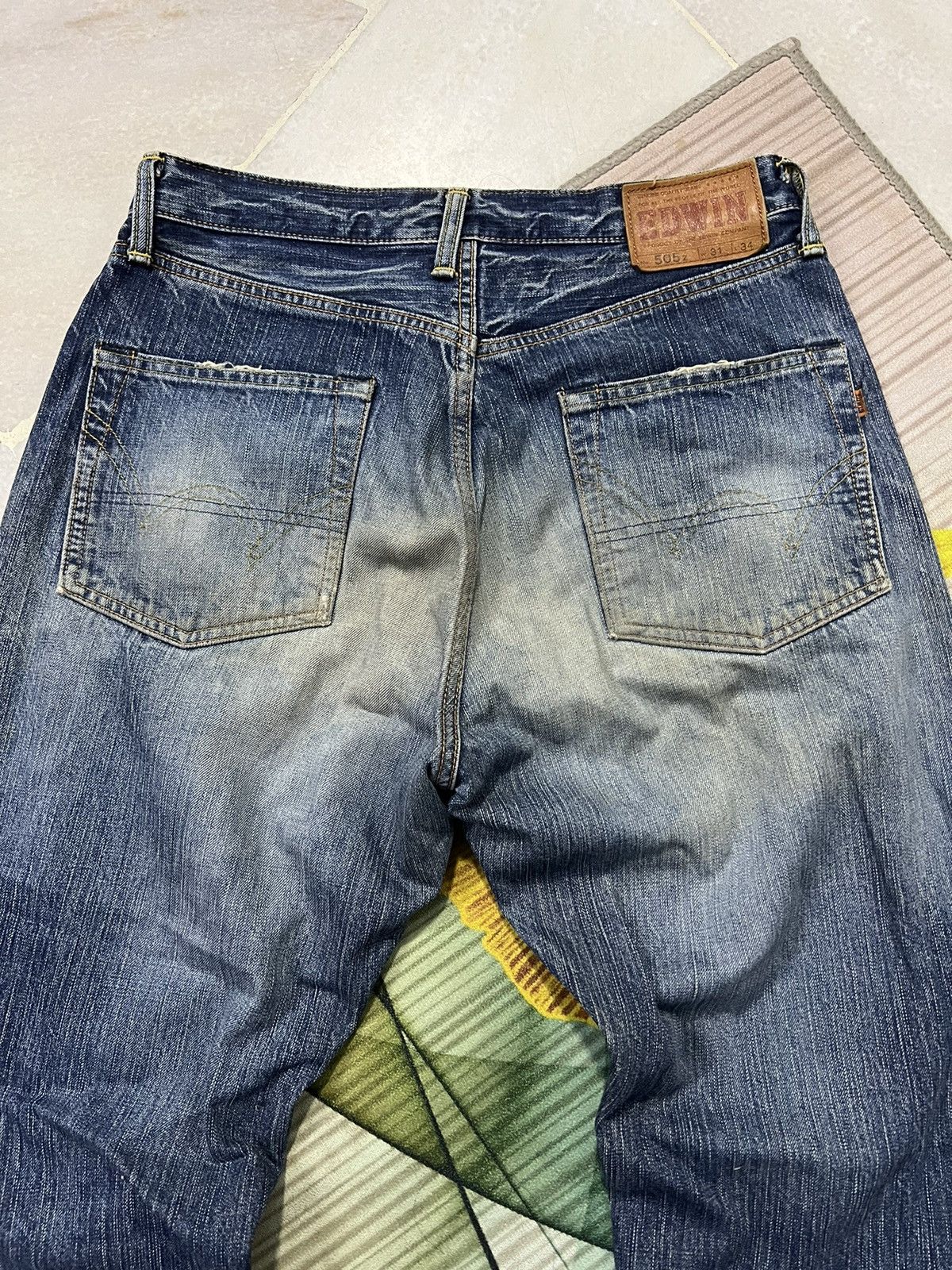 Edwin × If Six Was Nine VINTAGE EDWIN 505z SELVEDGE DISTRESSED BAGGY JEANS Size US 31 - 9 Thumbnail