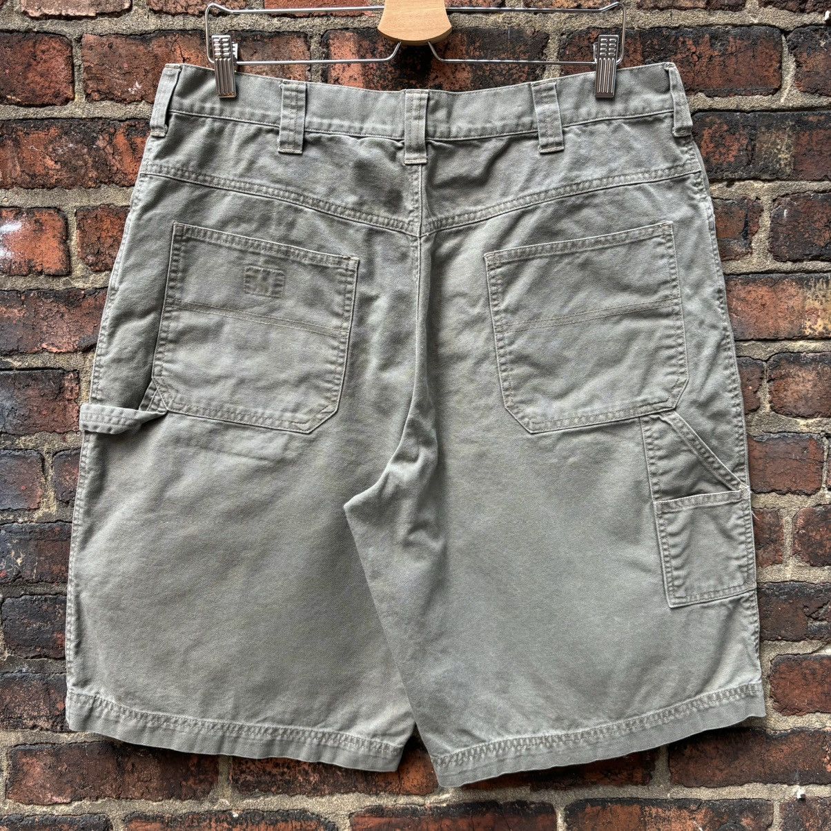 Old Navy × Vintage Vintage Y2K Khaki Green Baggy Work Shorts Size US 37 - 5 Thumbnail