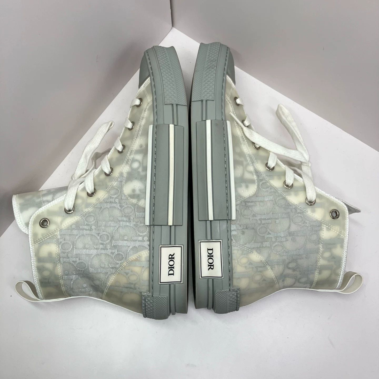Dior dior b23 grey monogram high-top sneakers Size US 10 / EU 43 - 4 Thumbnail