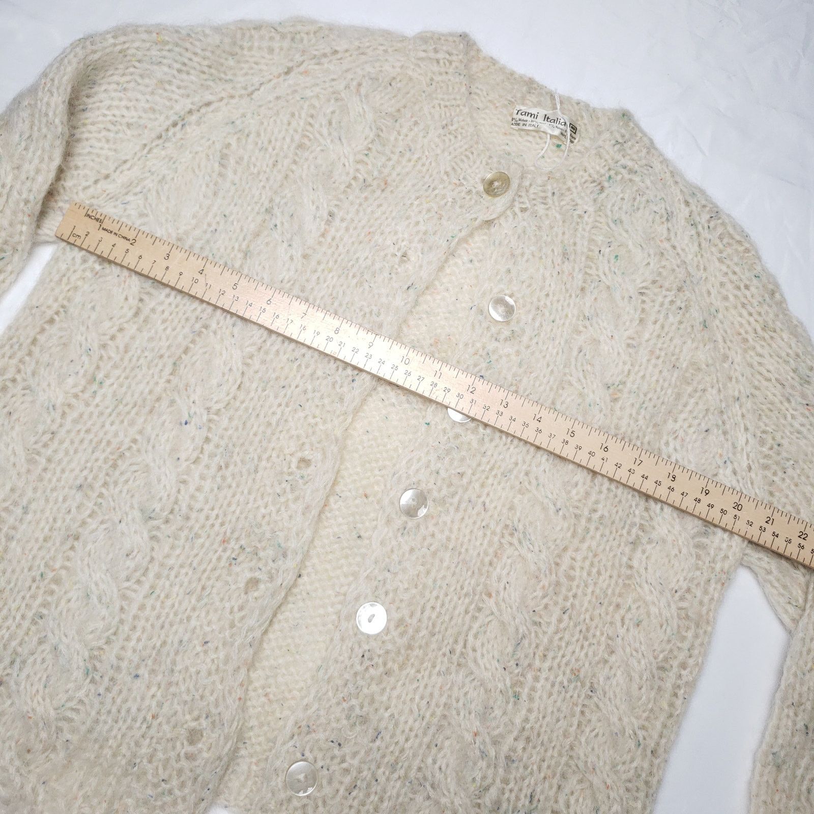 Vintage Vtg 60s Mohair Wool Knit Cardigan Sweater Made in Italy 40 Size M / US 6-8 / IT 42-44 - 7 Thumbnail