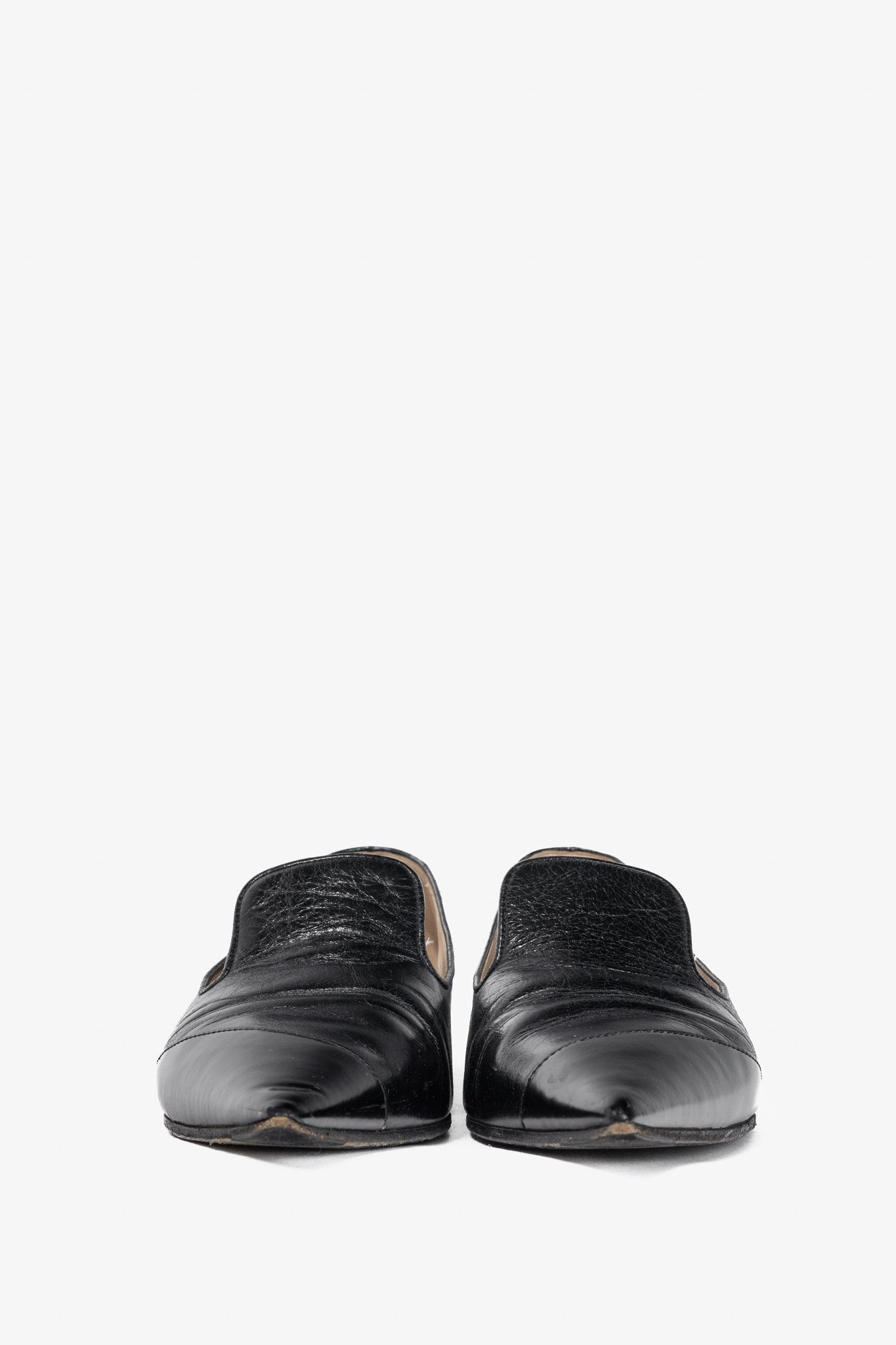 Miu Miu Miu Miu AW13 Black Leather Pointed-Toe Flats Size US 6.5 / IT 36.5 - 2 Thumbnail