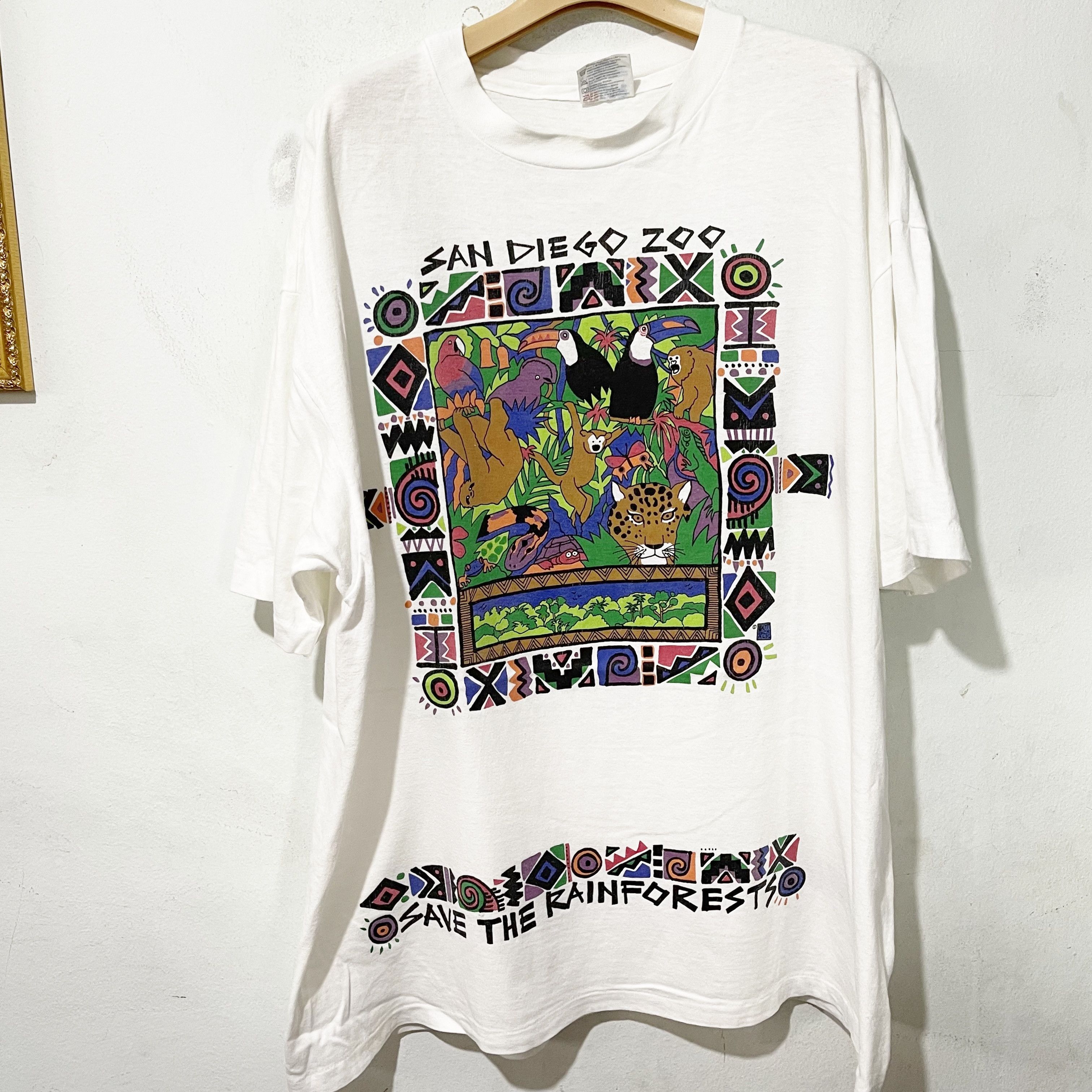 Vintage Vintage 90s Save the Rainforest Shirt Size US XL / EU 56 / 4 - 1 Thumbnail