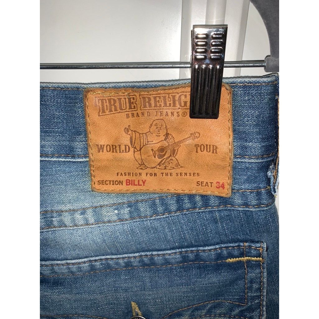 True Religion True Religion Men's Blue Straight Jeans Size 34 Distressed Size US 34 / EU 50 - 8 Thumbnail